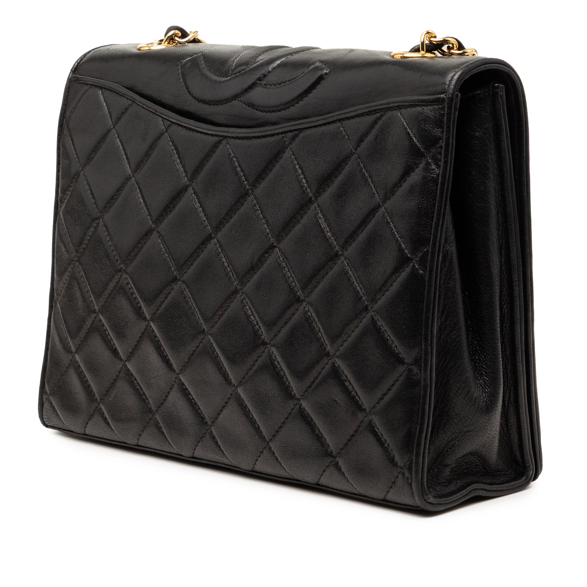 Chanel CC Quilted Lambskin Full Flap Crossbody - image 2