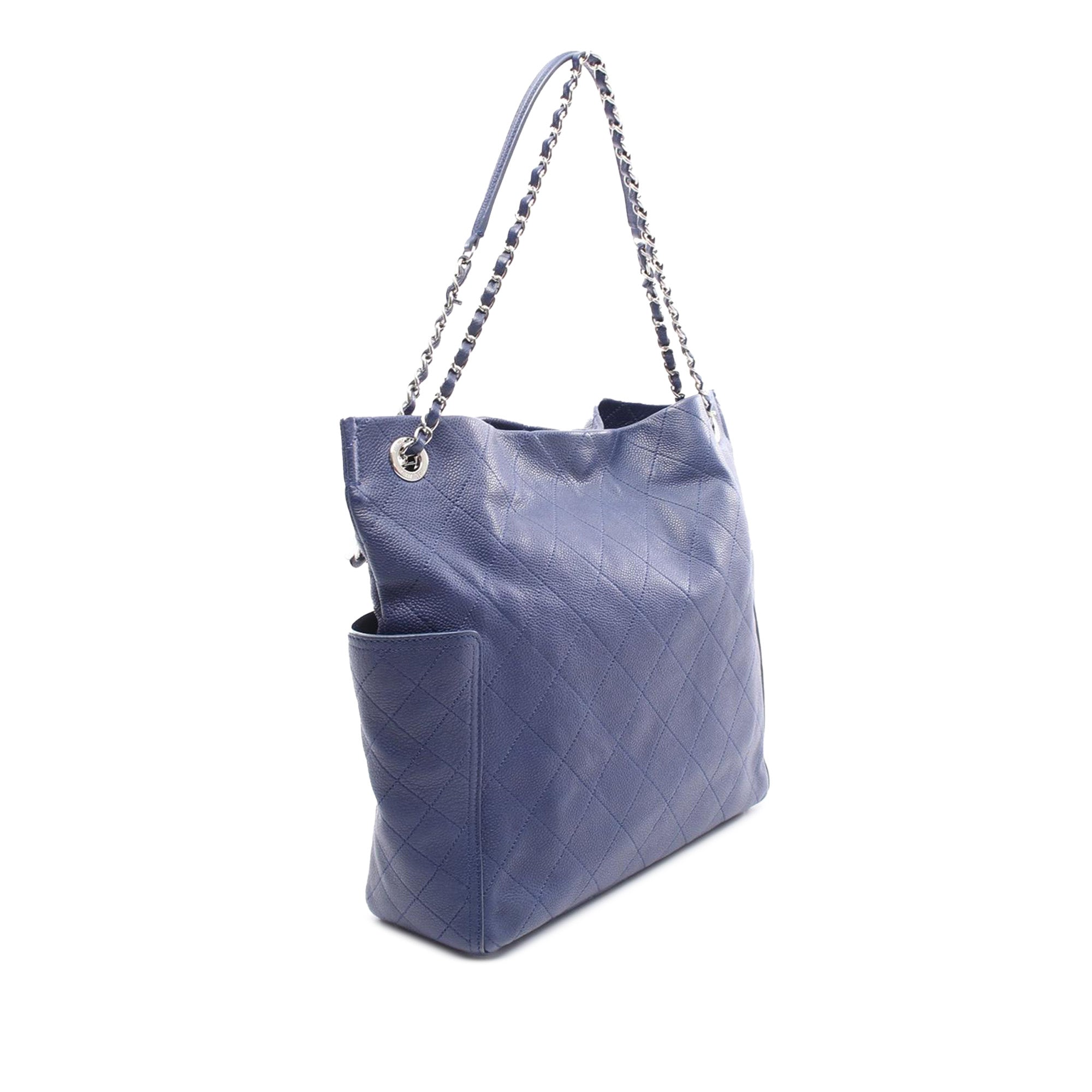 Chanel CHANEL Matelasse Tote Bag Calfskin (cowhide) Blue Used Women - image 2