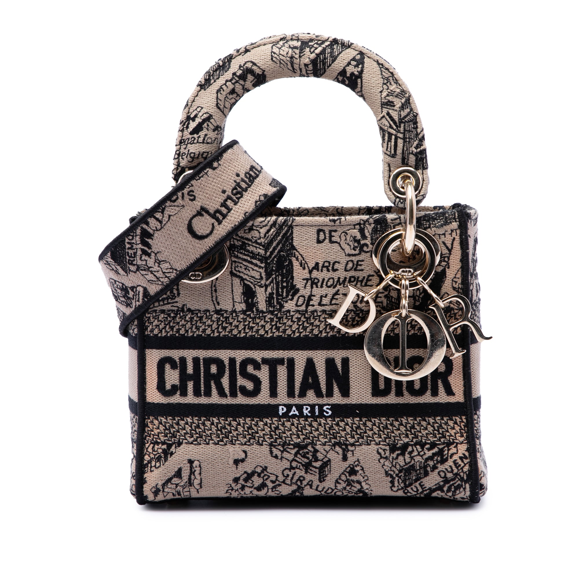 Dior Mini Embroidered Canvas Plan de Paris Lady D Lite - image 1