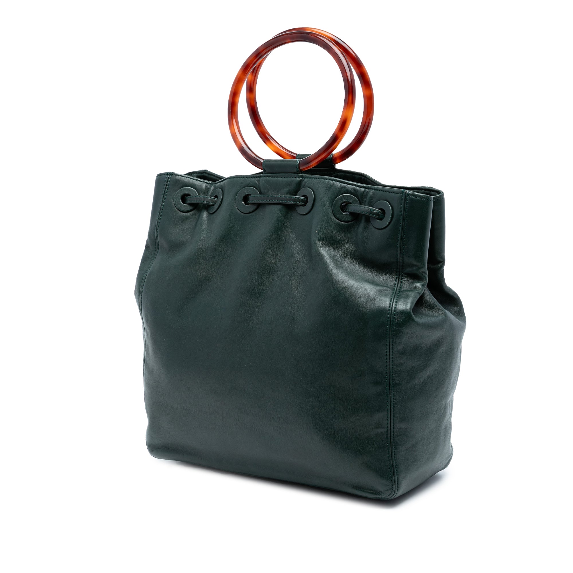 Chanel CC Lambskin Tortoise Ring Drawstring Tote - image 2