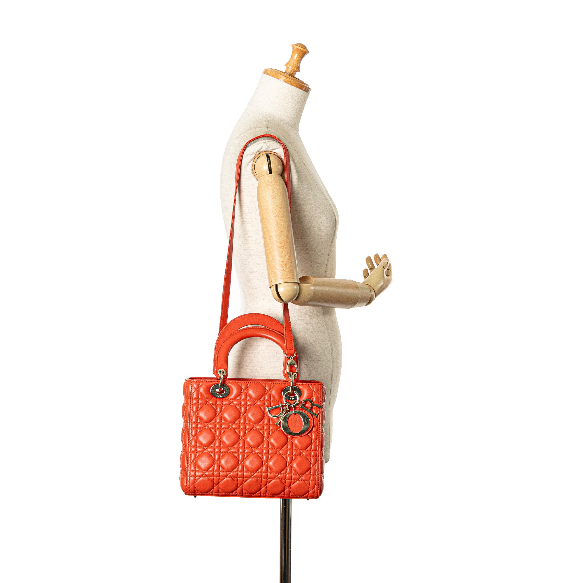 Dior Medium Lambskin Cannage Lady Dior - image 10