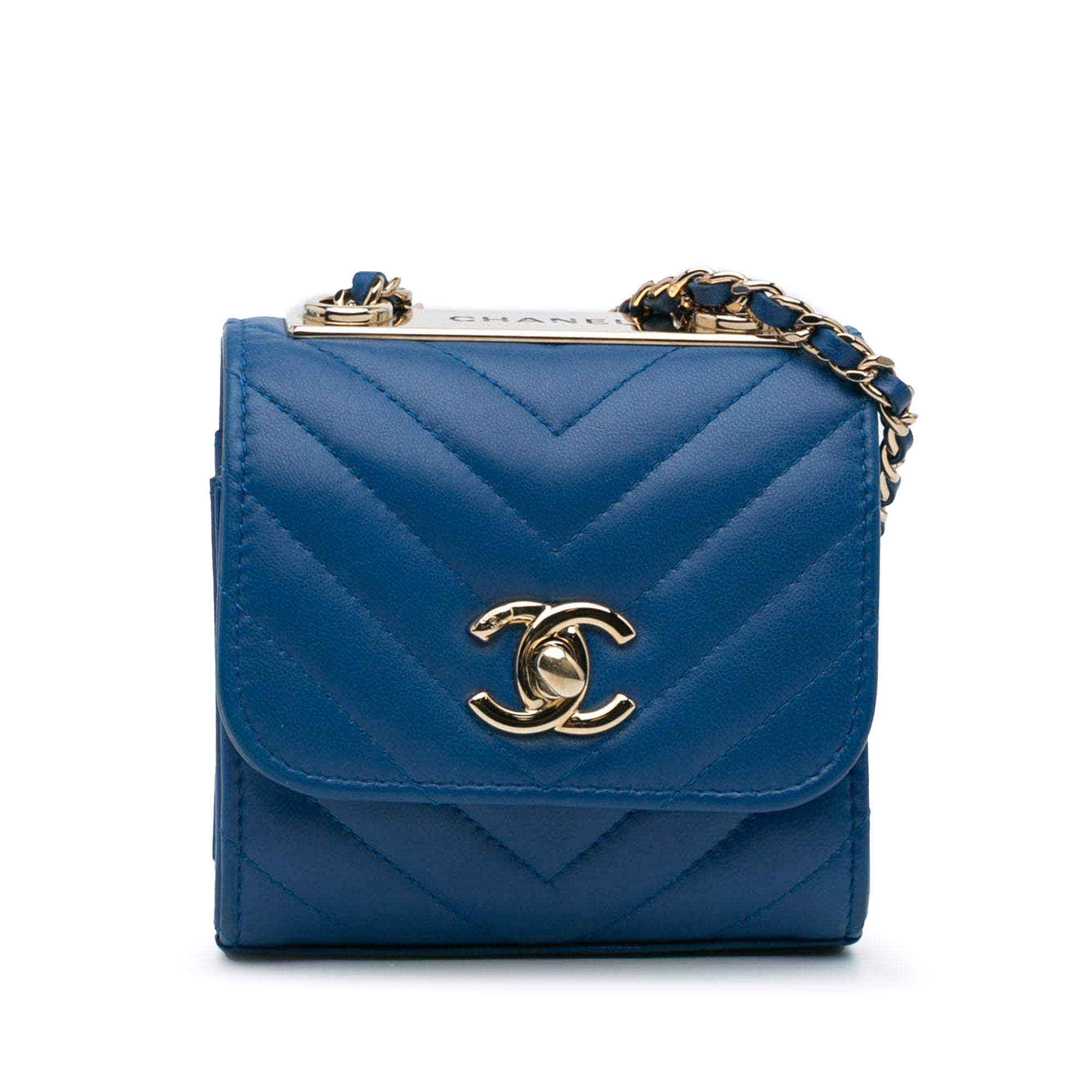 Chanel Mini Chevron Lambskin Trendy CC Chain Wallet - image 1