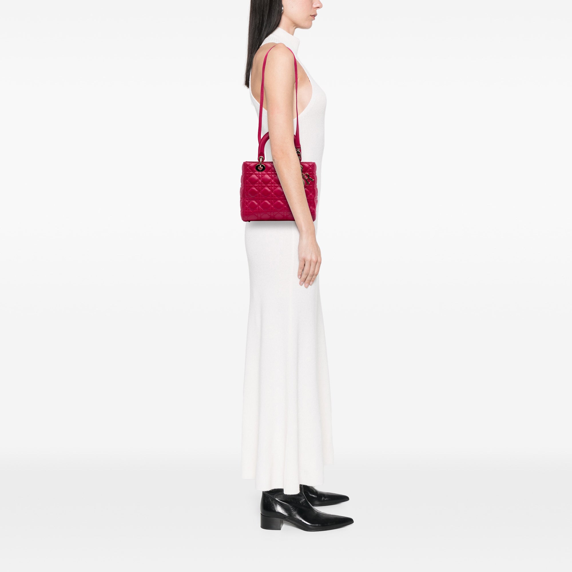 Dior Medium Lambskin Cannage Lady Dior - image 9