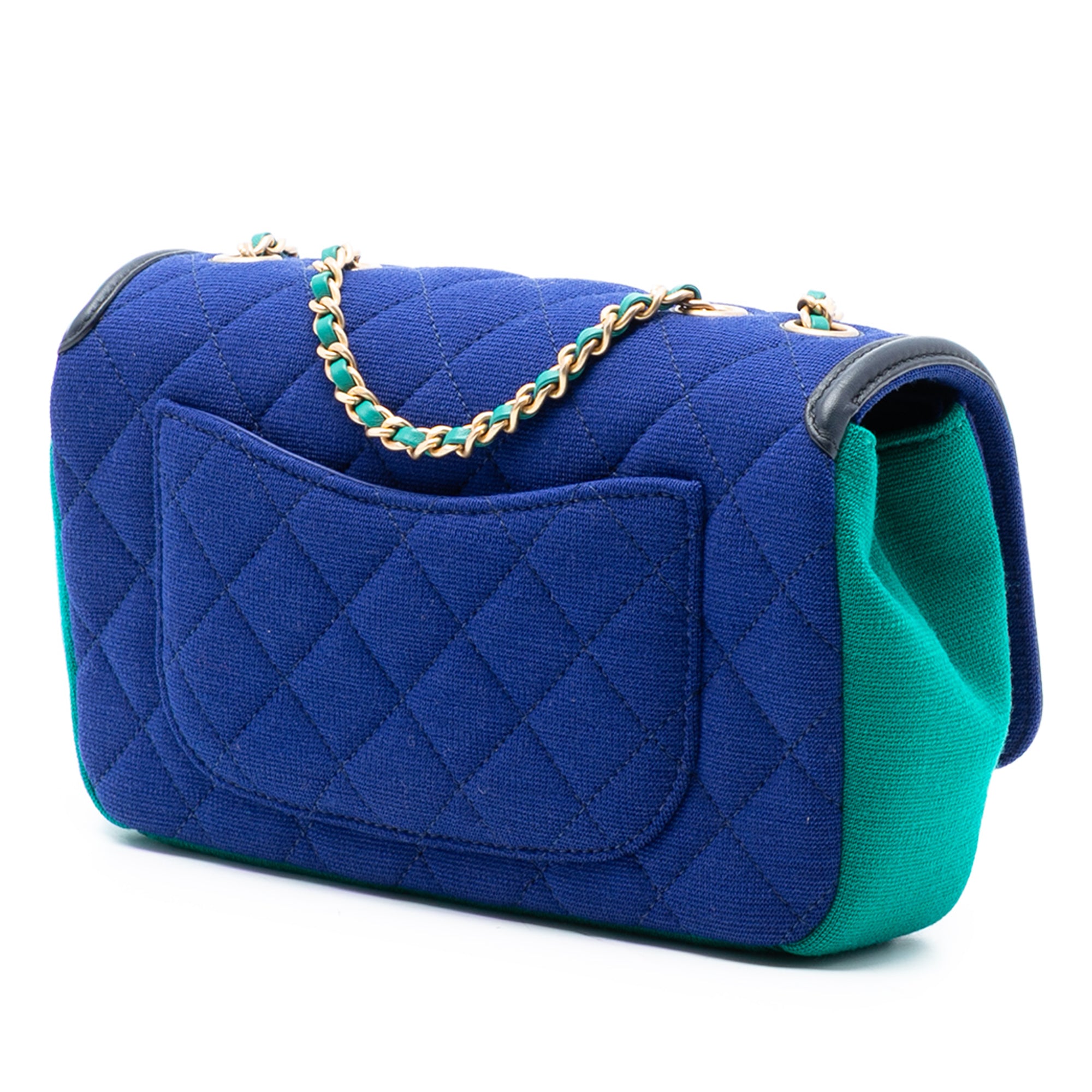 Chanel Small Tricolor Jersey CC Filigree Flap - image 2
