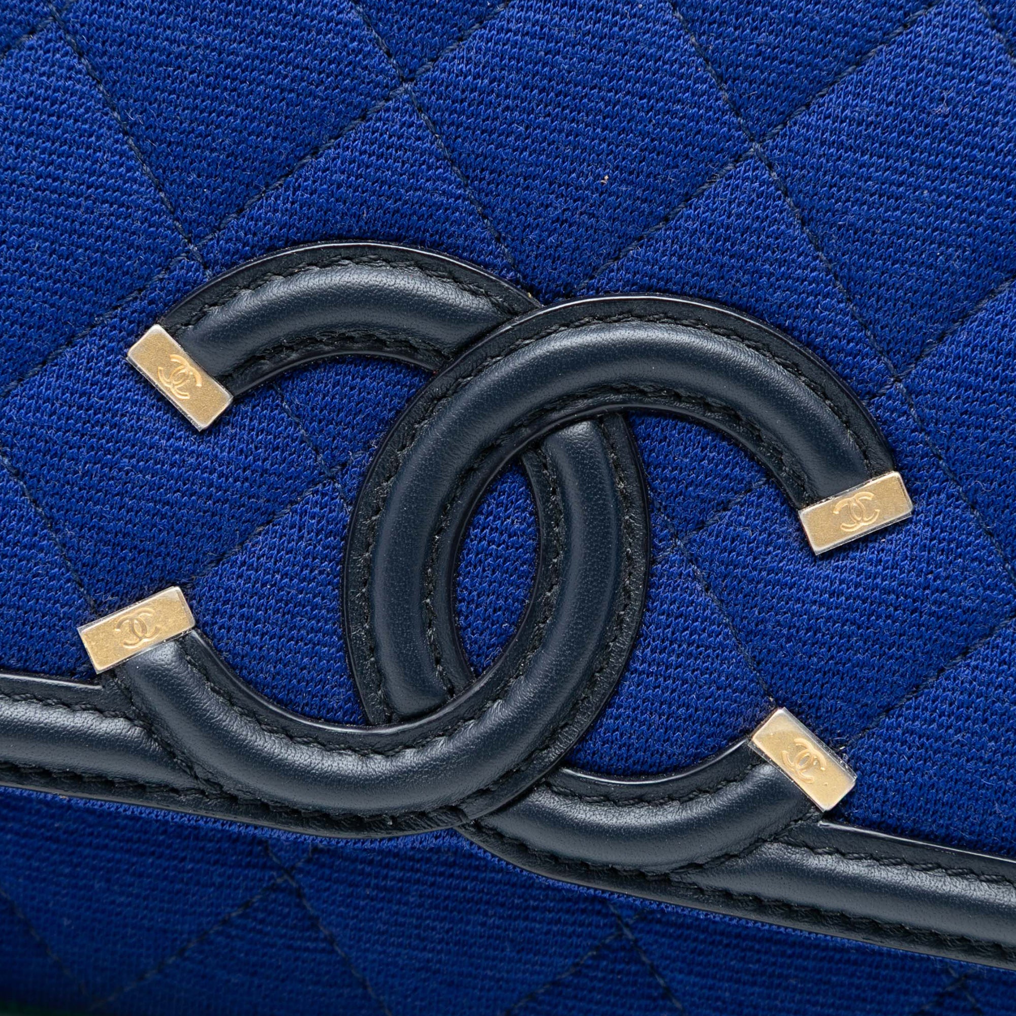 Chanel Small Tricolor Jersey CC Filigree Flap - image 6