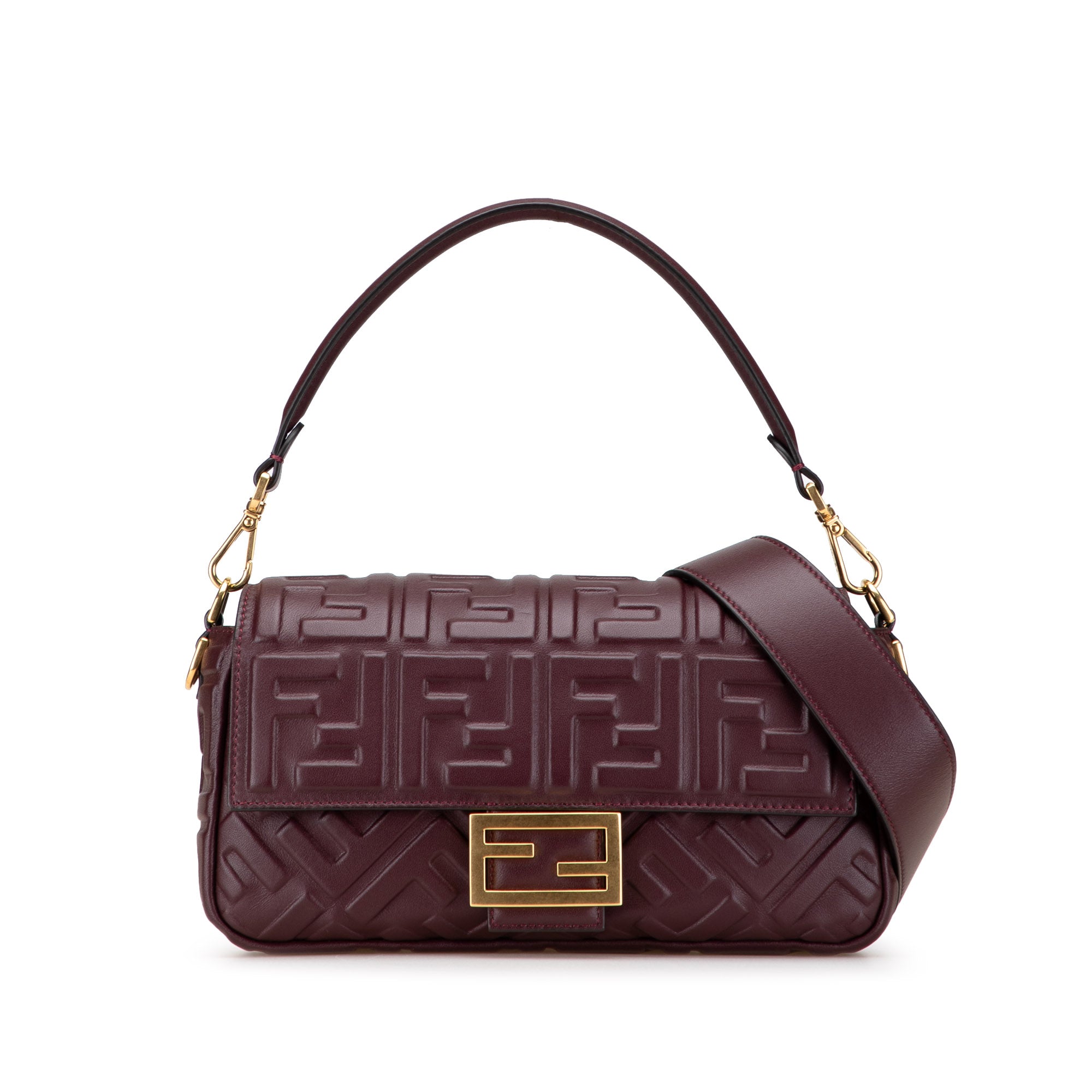 Fendi Zucca Embossed Leather Baguette Satchel - image 1