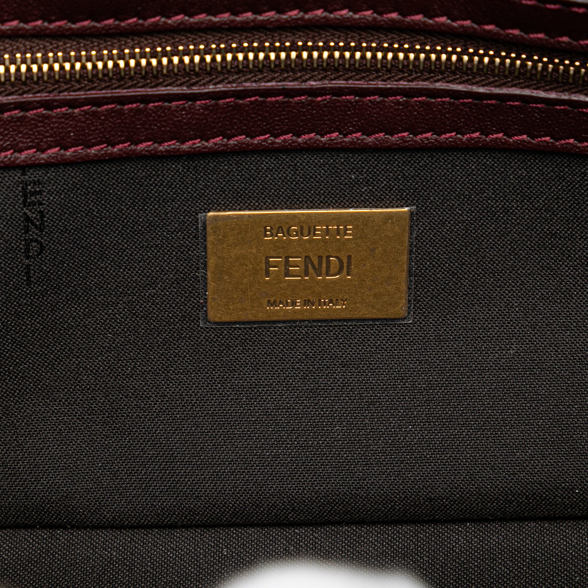 Fendi Zucca Embossed Leather Baguette Satchel - image 5