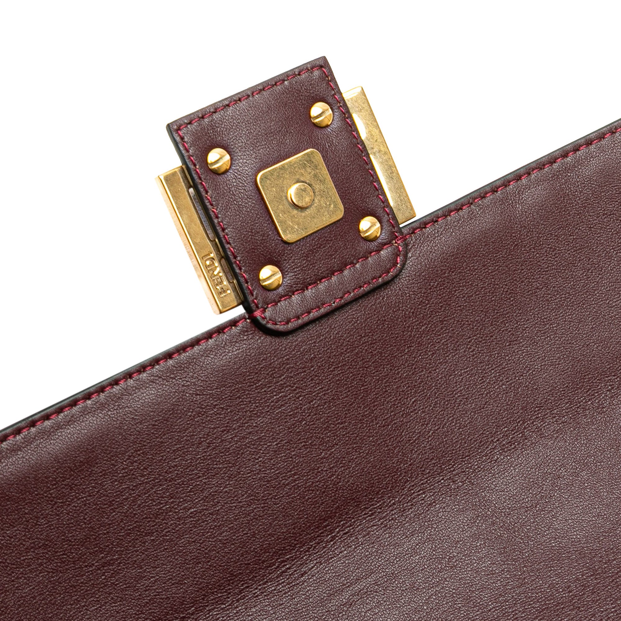 Fendi Zucca Embossed Leather Baguette Satchel - image 8