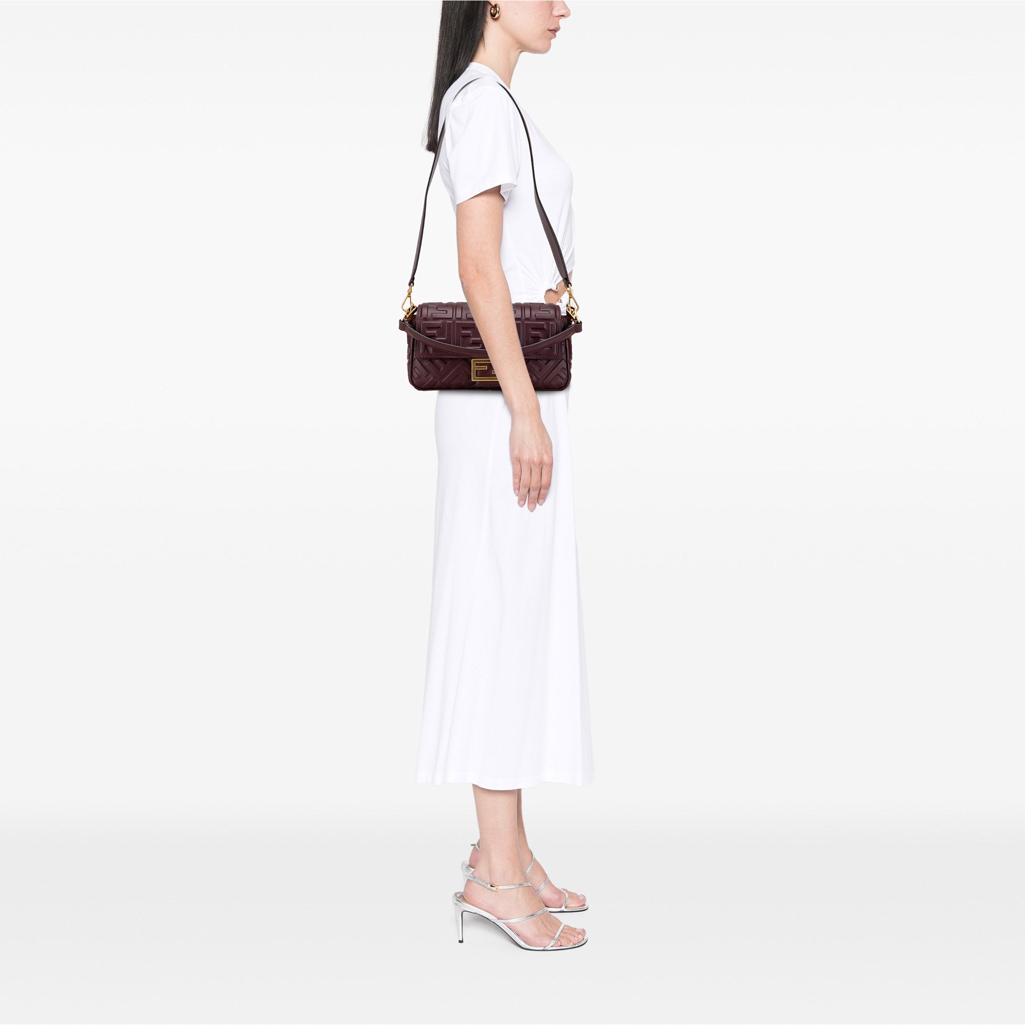 Fendi Zucca Embossed Leather Baguette Satchel - image 9