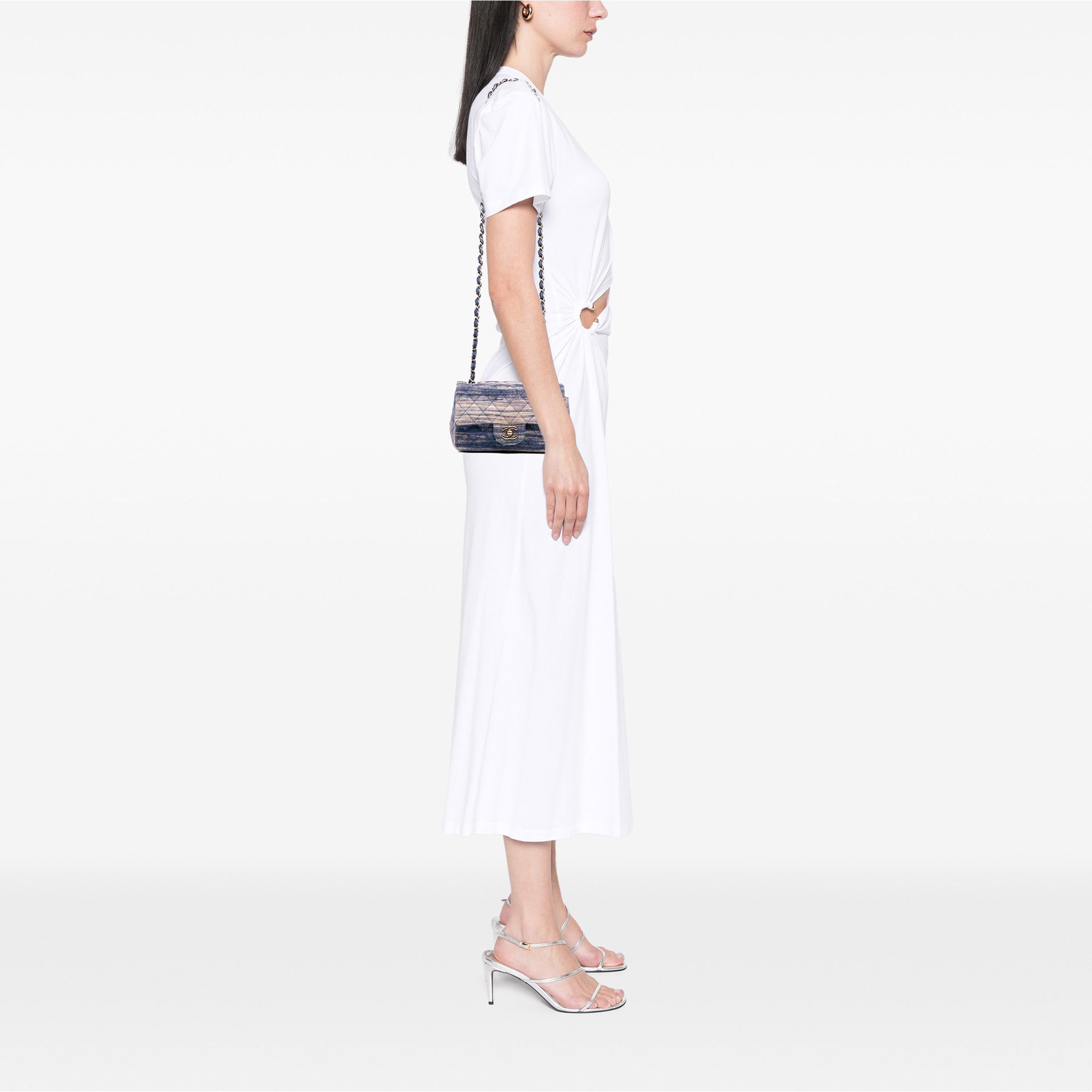 Chanel Mini Rectangular Classic Multicolor Denim Single Flap - image 10