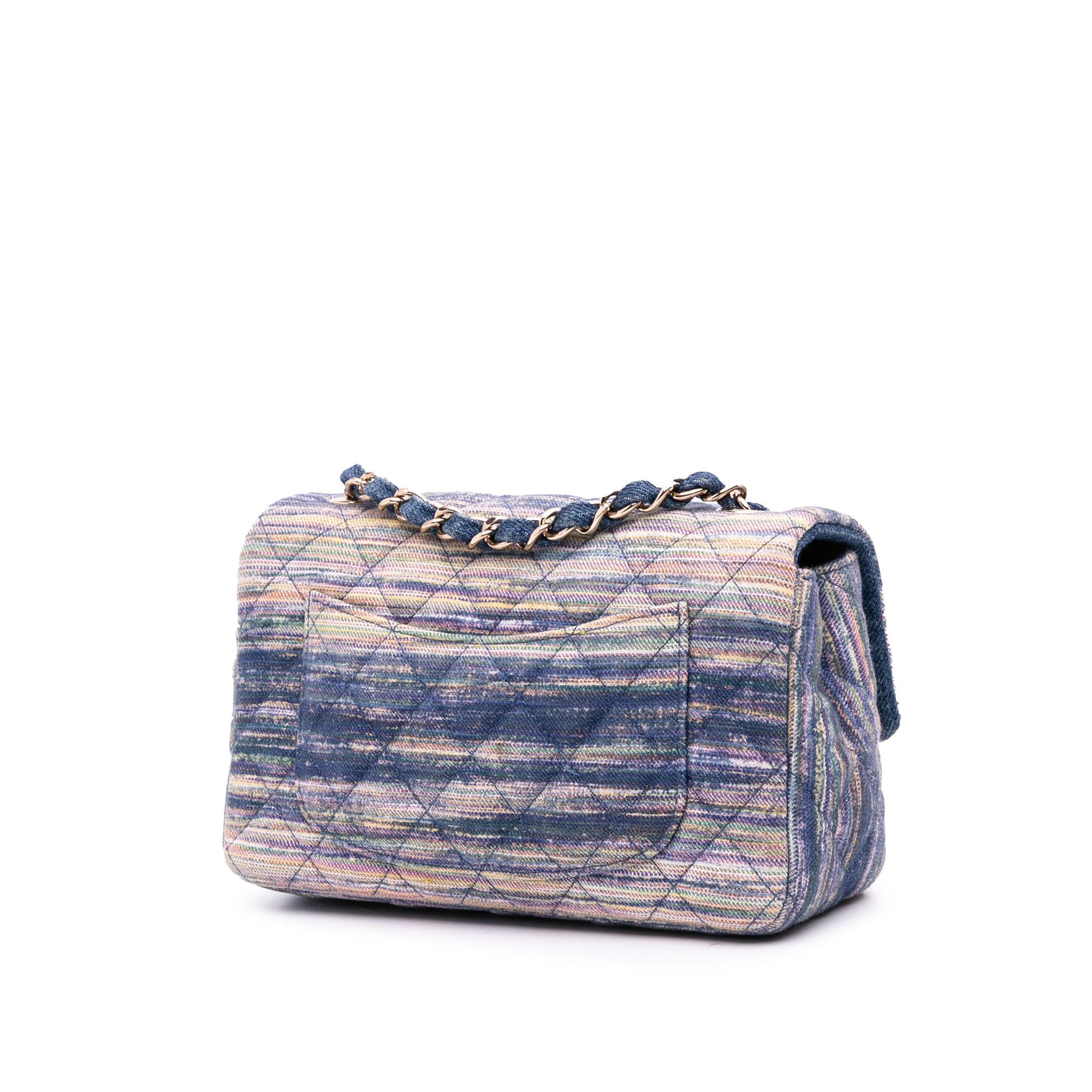 Chanel Mini Rectangular Classic Multicolor Denim Single Flap - image 2