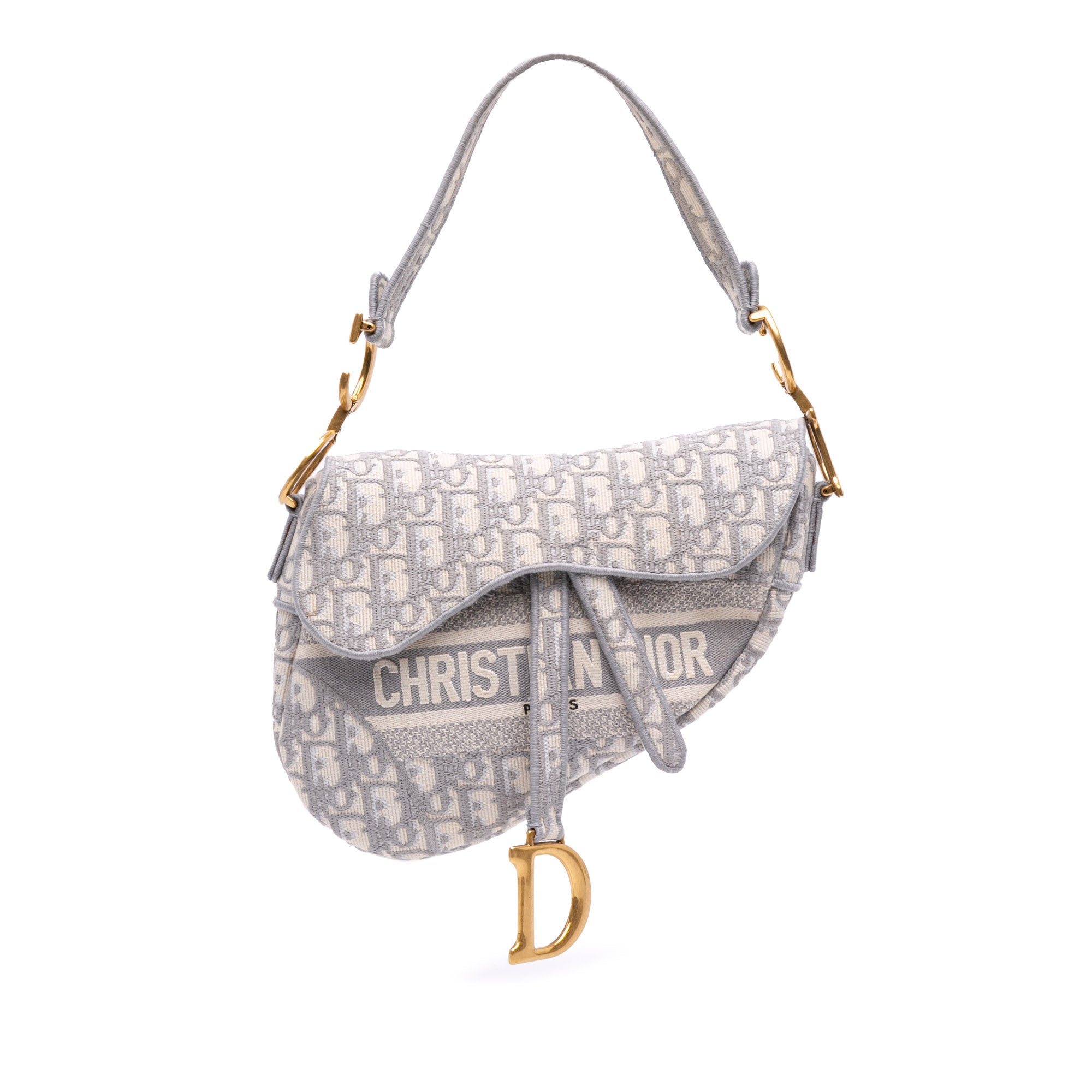 Dior Oblique Embroidered Canvas Saddle Bag - image 1