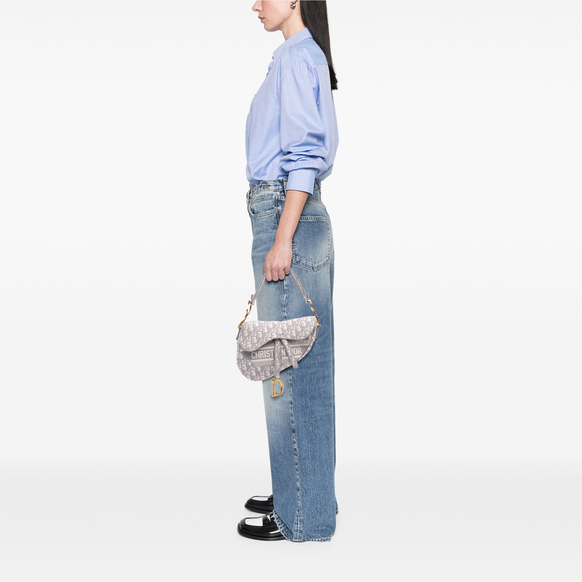 Dior Oblique Embroidered Canvas Saddle Bag - image 8