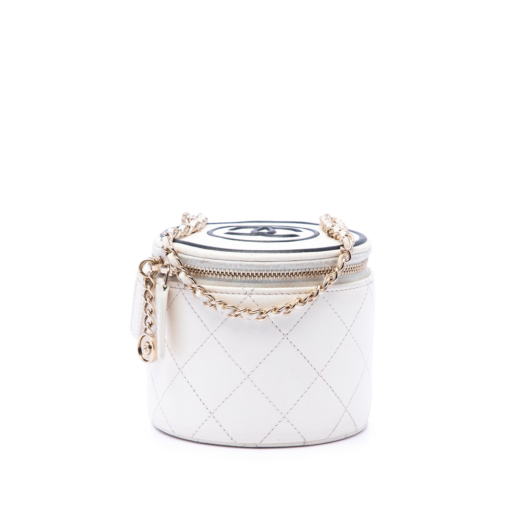 Chanel Quilted Lambskin Chain and Charm Vanity Case - image 1