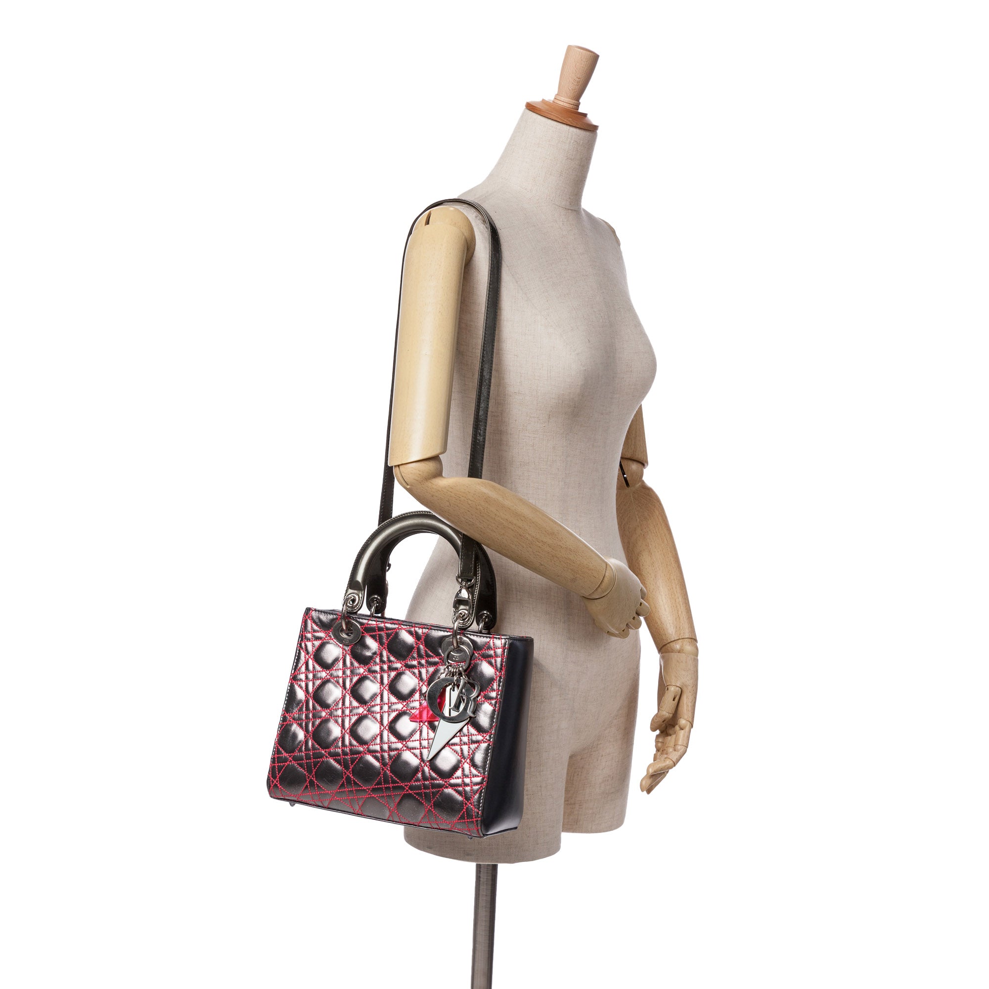 Dior Anselm Reyle Medium Metallic Lambskin Cannage Lady Dior - image 9