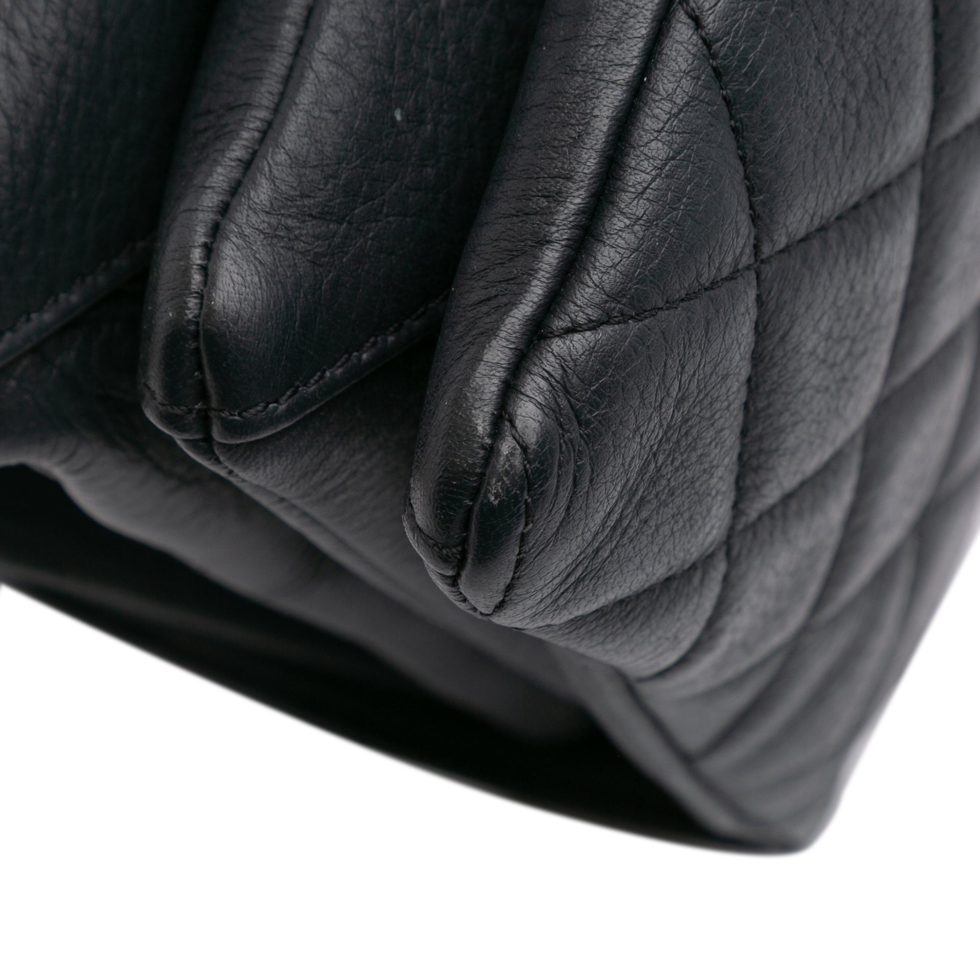 Chanel Small Quilted Grained Calfskin CC Round Clasp Accordion Flap - image 7