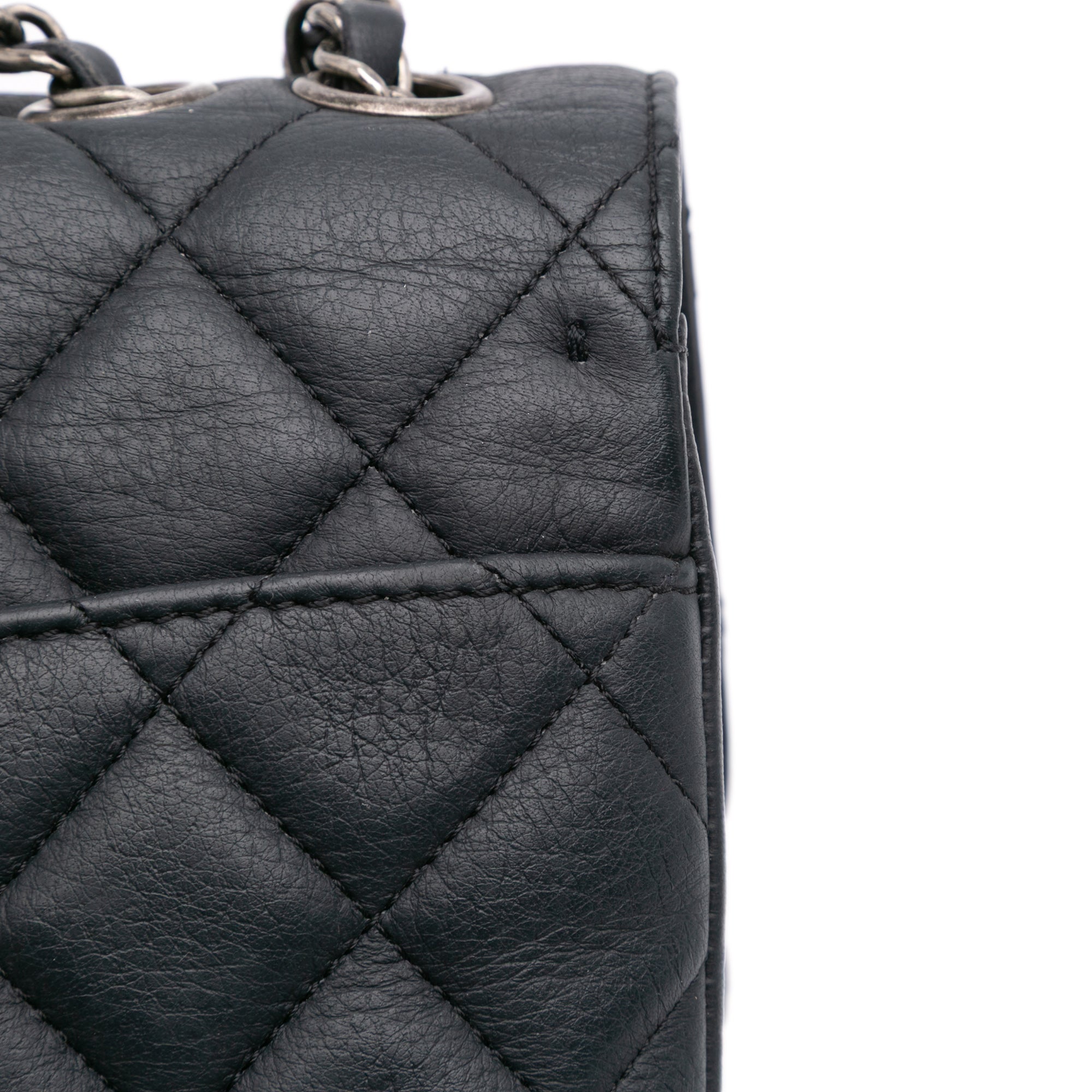 Chanel Small Quilted Grained Calfskin CC Round Clasp Accordion Flap - image 8