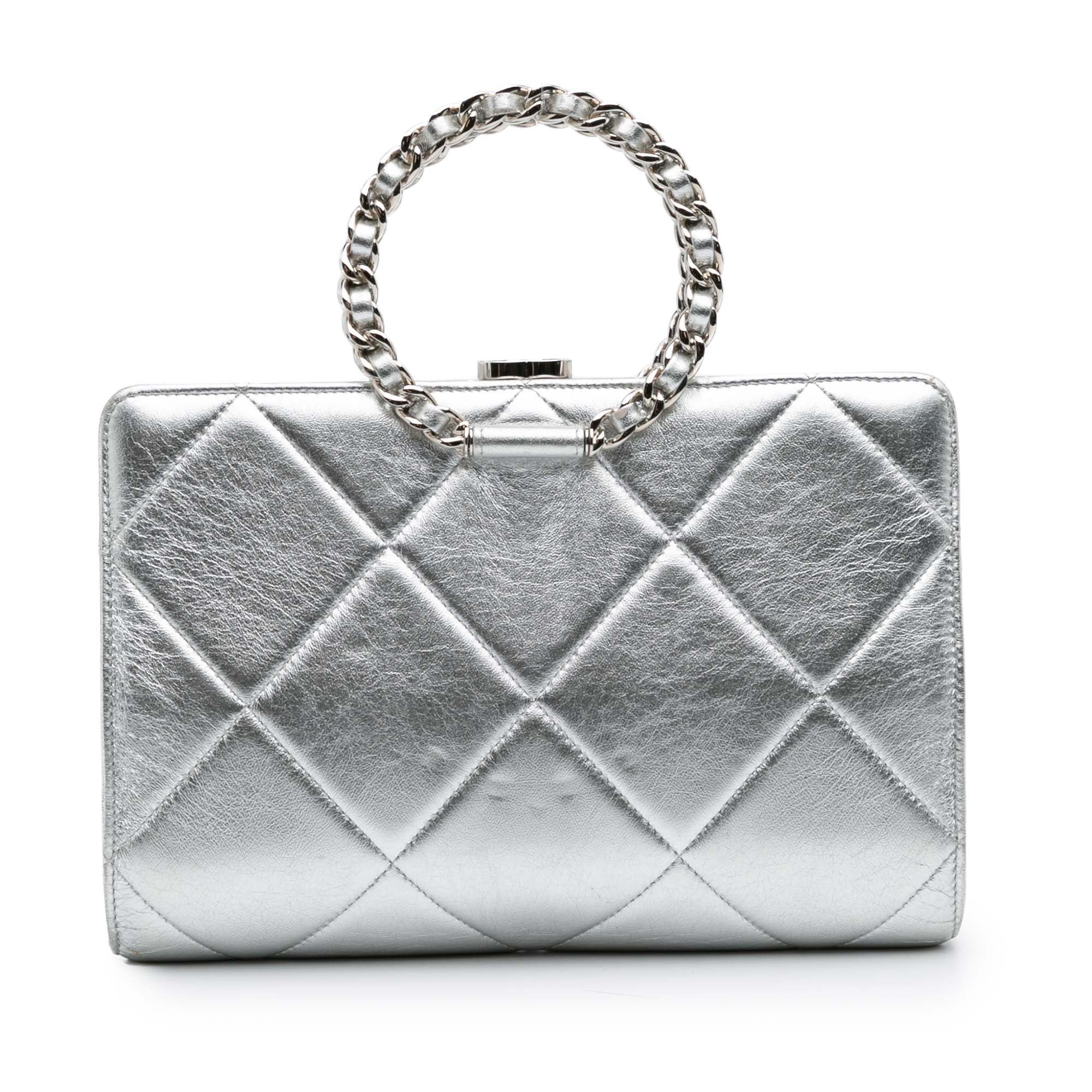 Chanel Quilted Metallic Crumpled Lambskin In The Loop Clutch - image 1