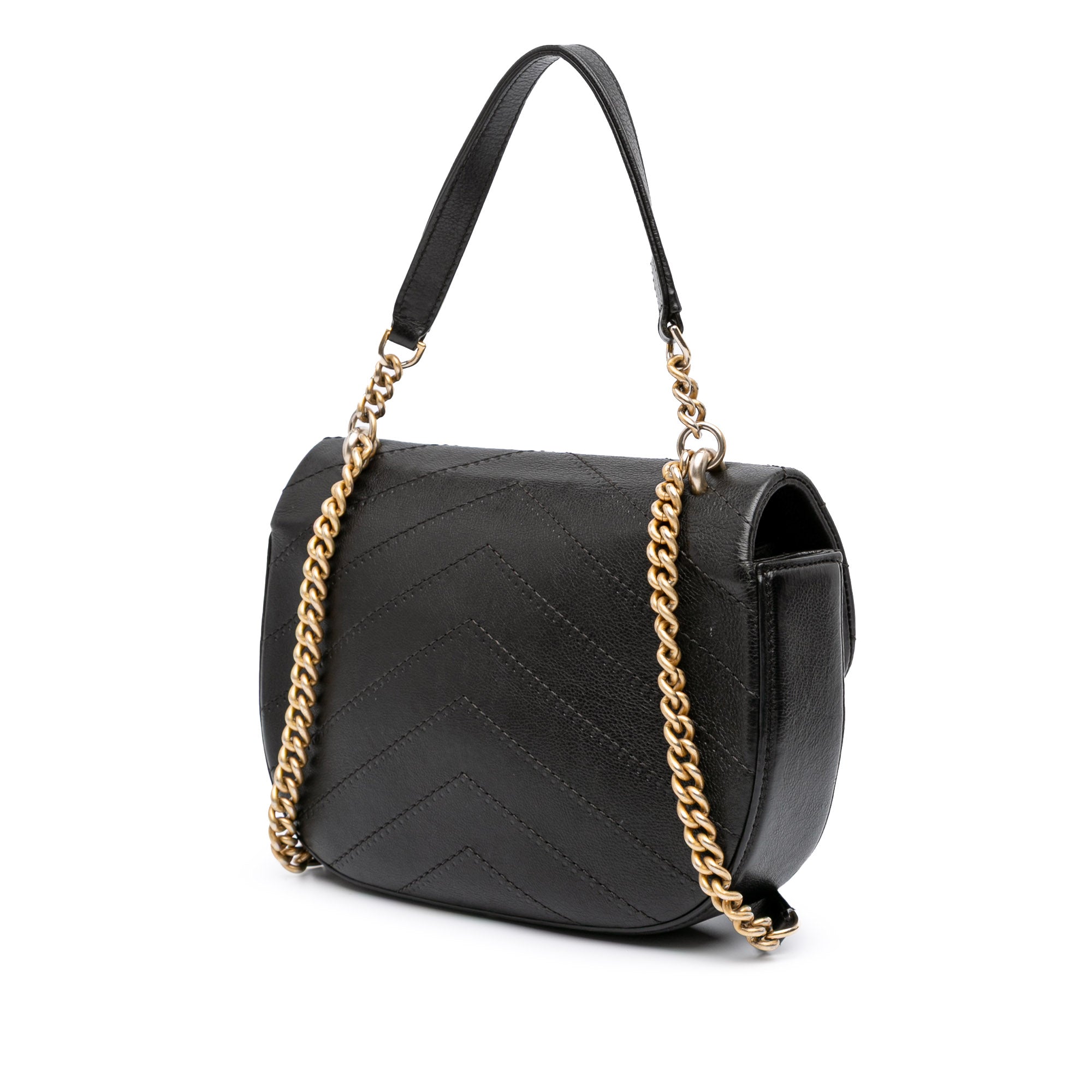 Chanel CC Chevron Calfskin Round Flap Satchel - image 2