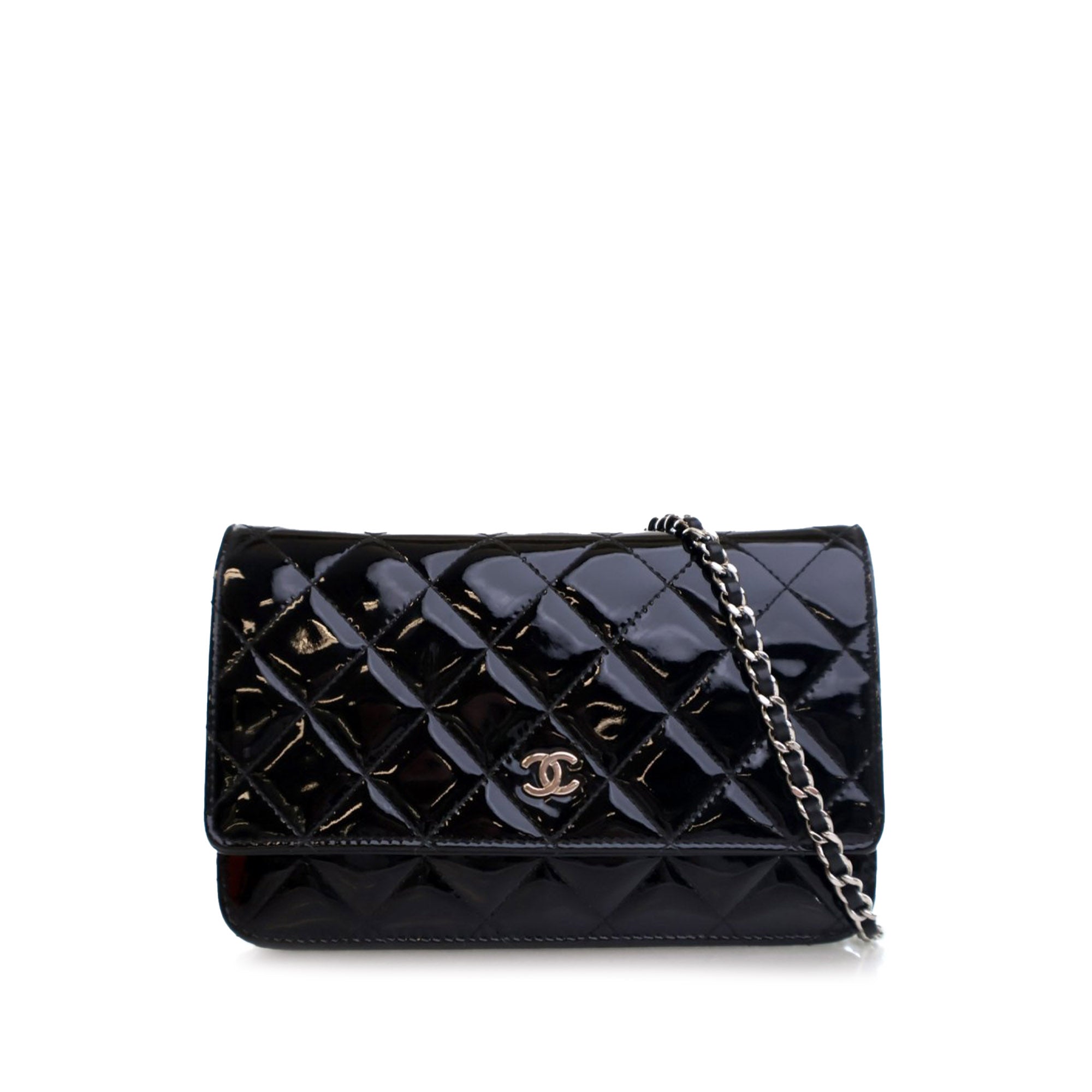 Chanel CC Quilted Patent Wallet On Chain - image 1
