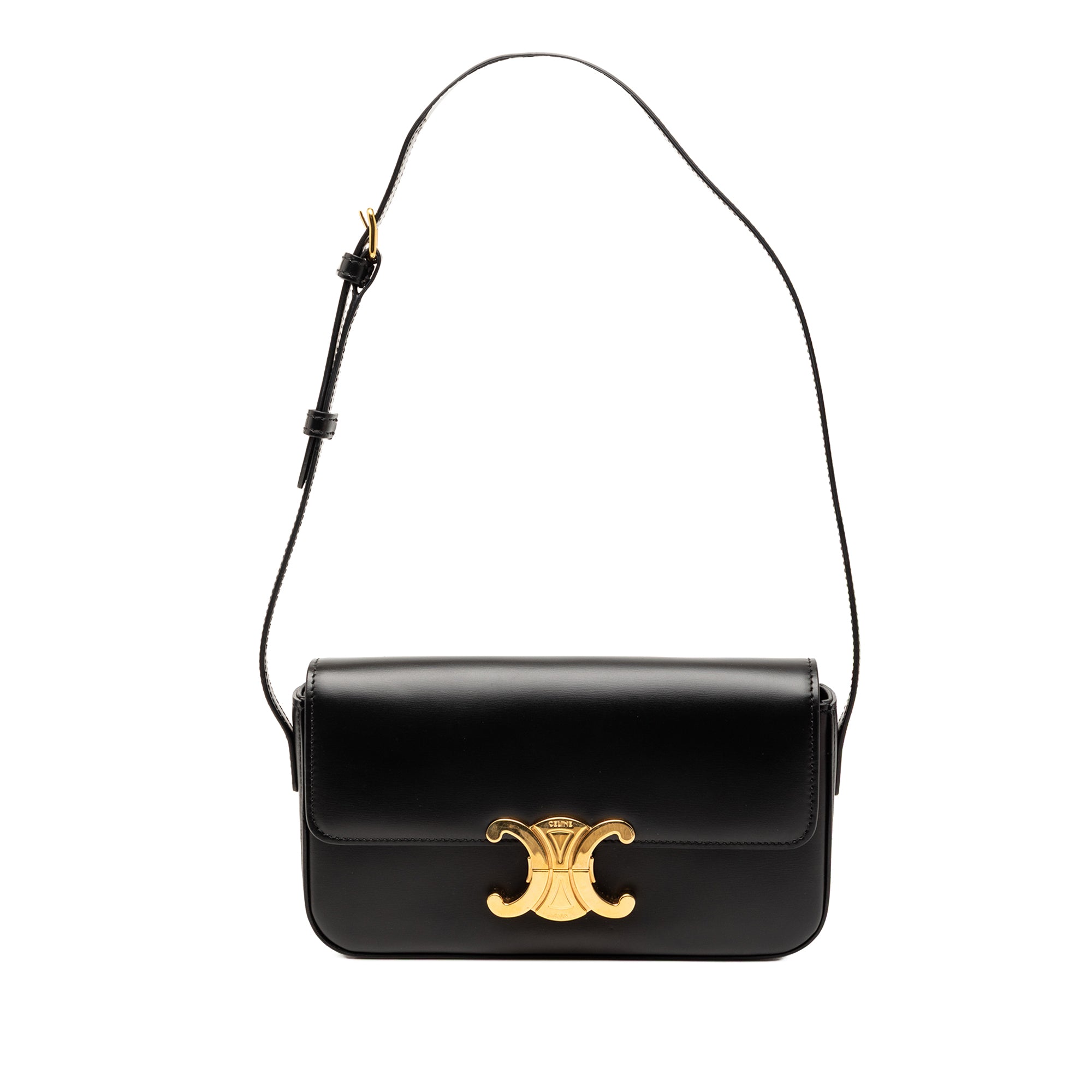 Celine Shiny Calfskin Triomphe Claude Shoulder Bag - image 1