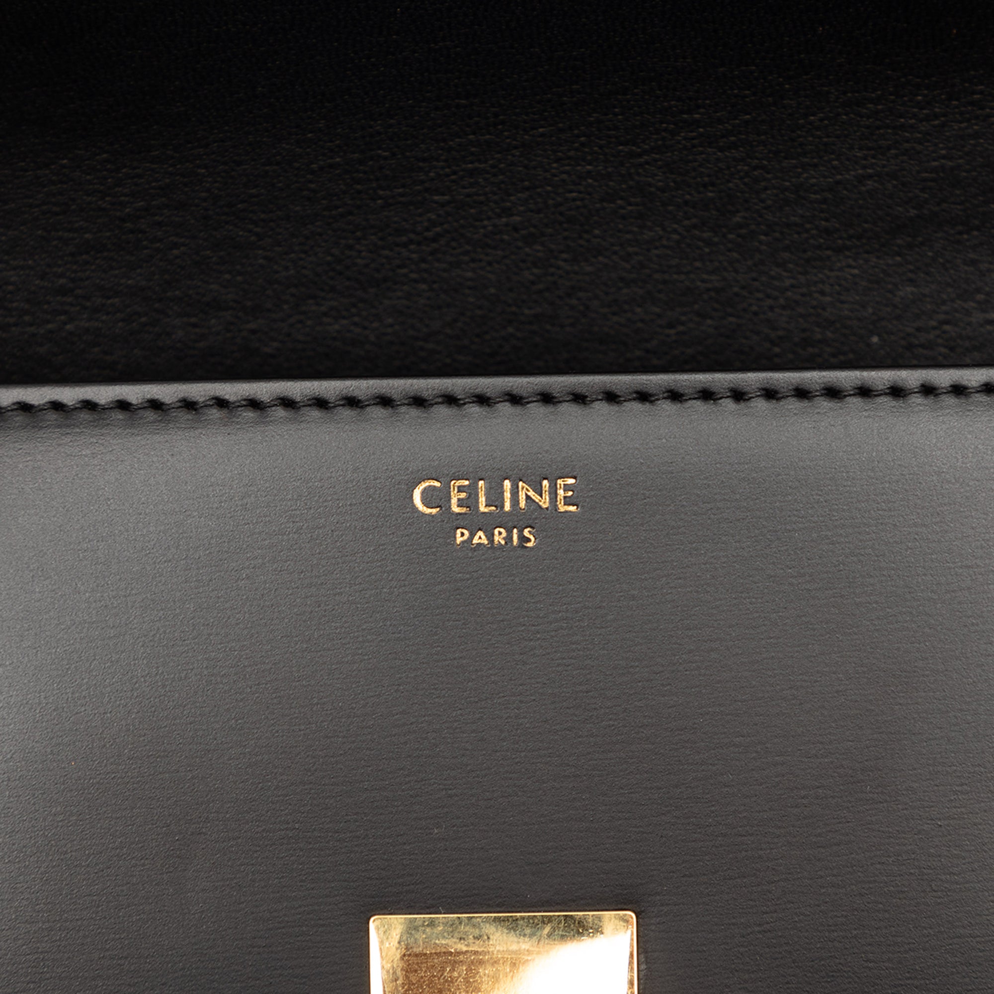 Celine Shiny Calfskin Triomphe Claude Shoulder Bag - image 5