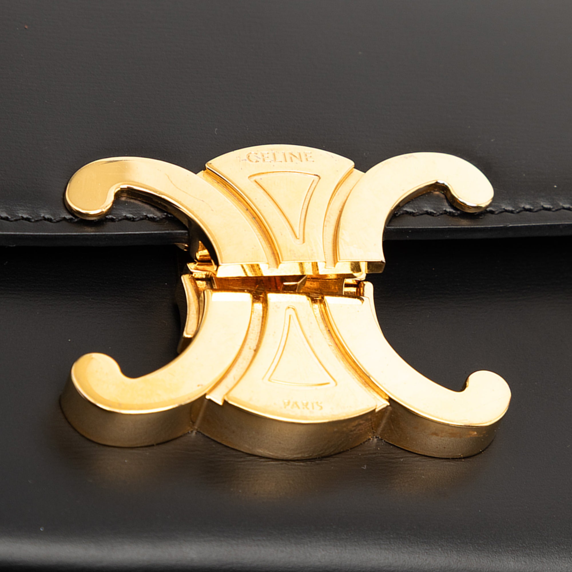 Celine Shiny Calfskin Triomphe Claude Shoulder Bag - image 7