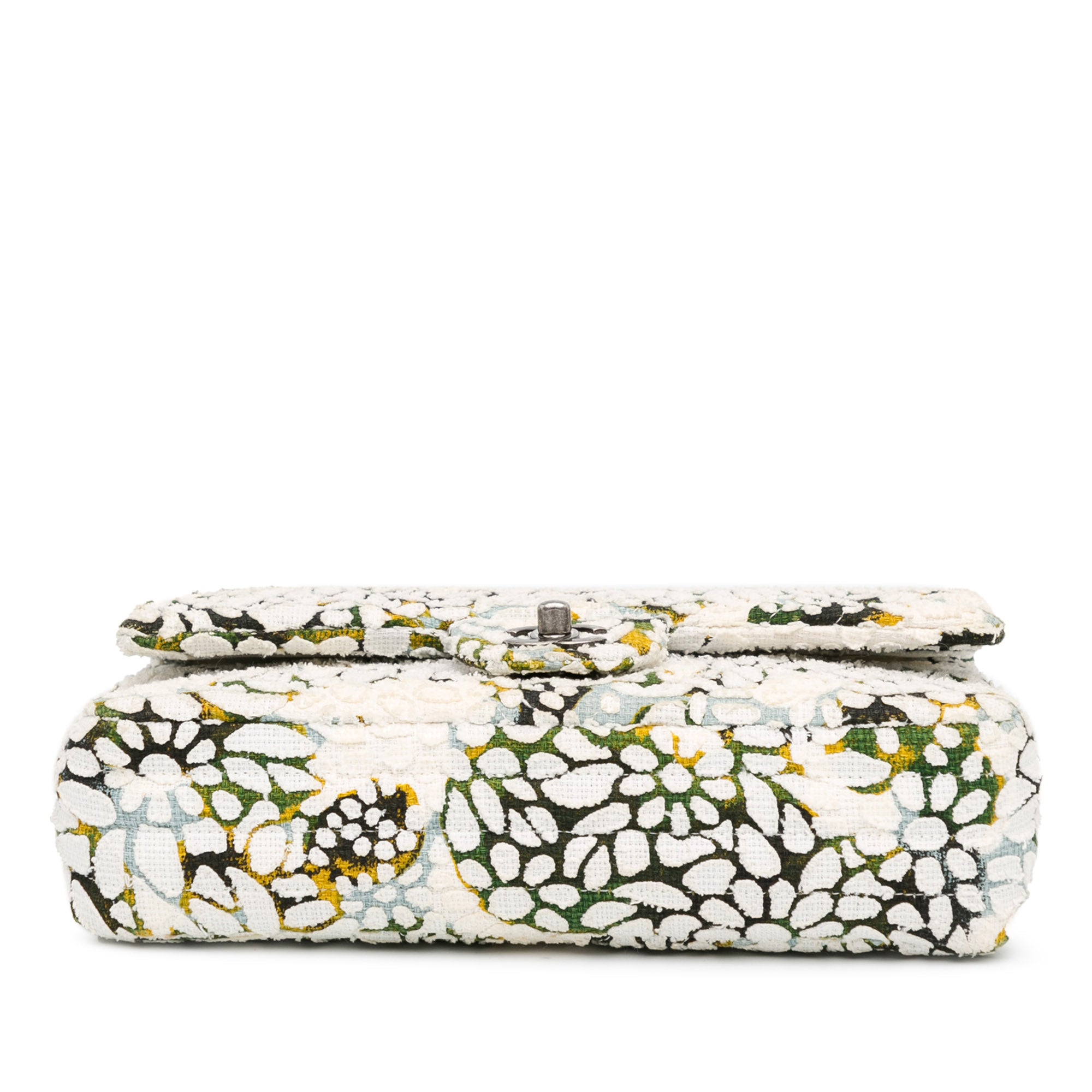 Chanel Medium Classic Chevron Tweed Floral Double Flap - image 4
