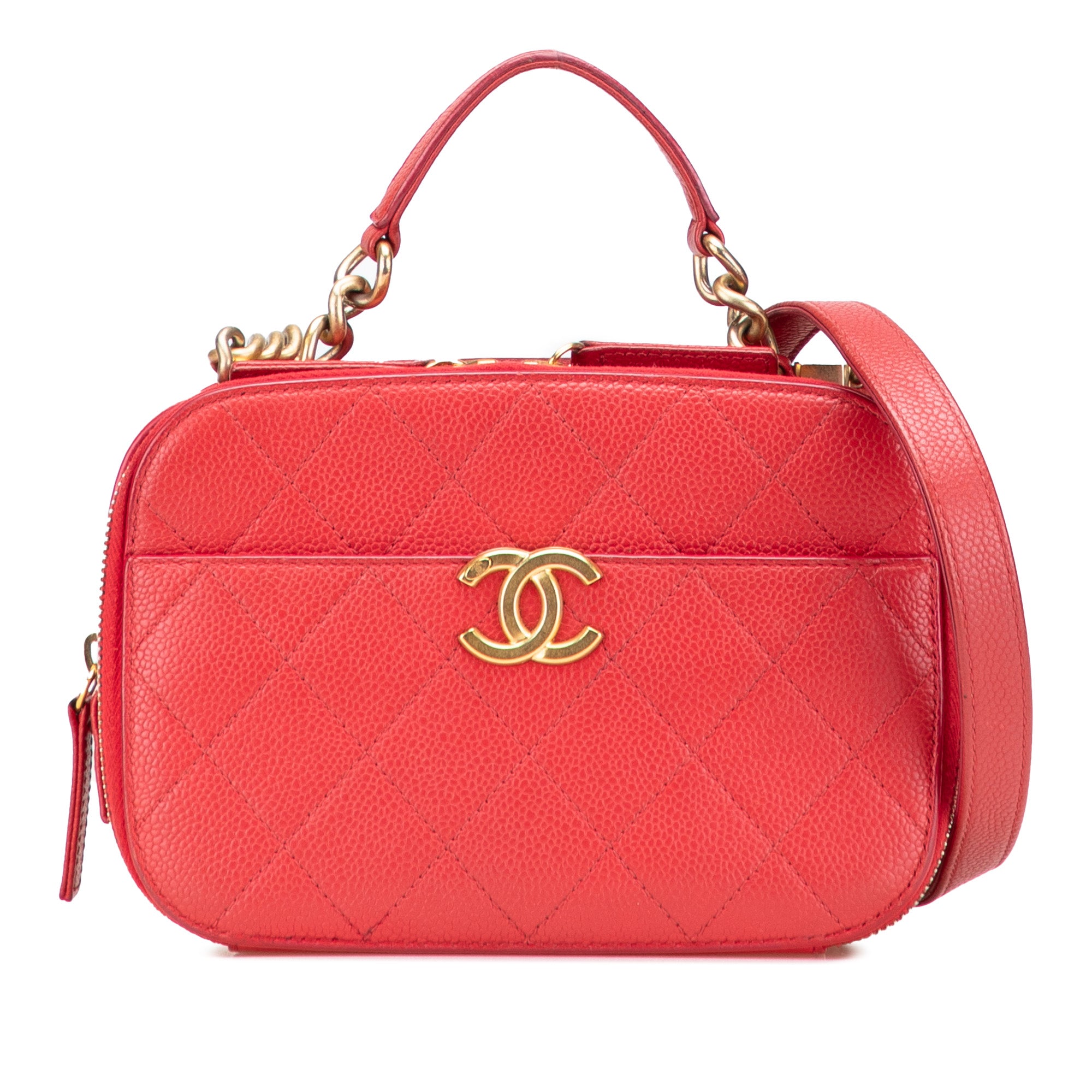 Chanel Small CC Quilted Caviar Top Handle Camera Bag - image 1