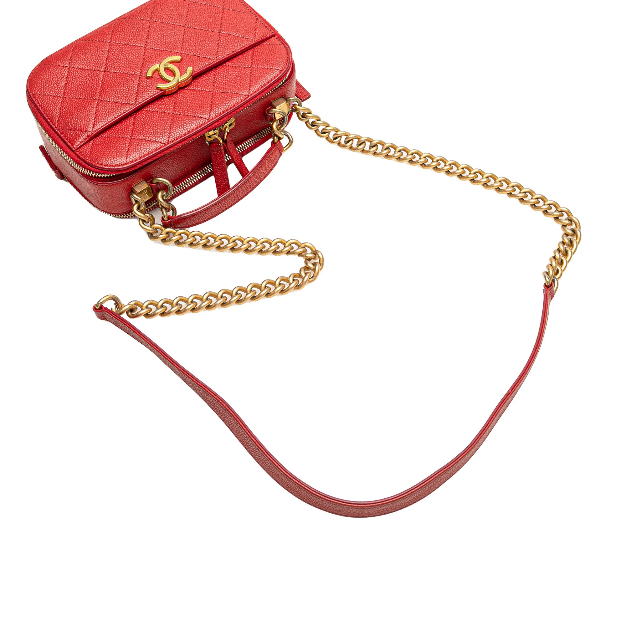 Chanel Small CC Quilted Caviar Top Handle Camera Bag - image 11