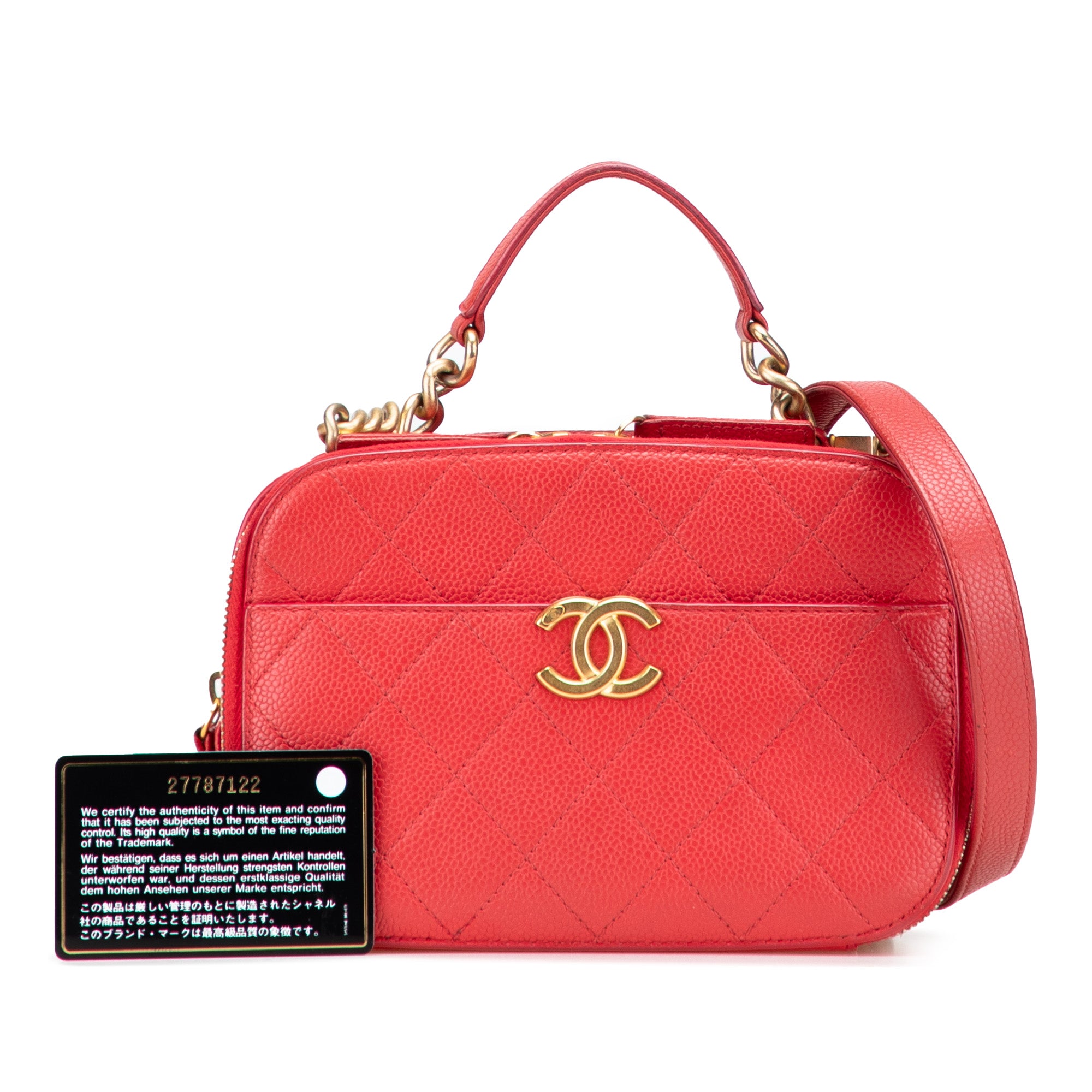Chanel Small CC Quilted Caviar Top Handle Camera Bag - image 13