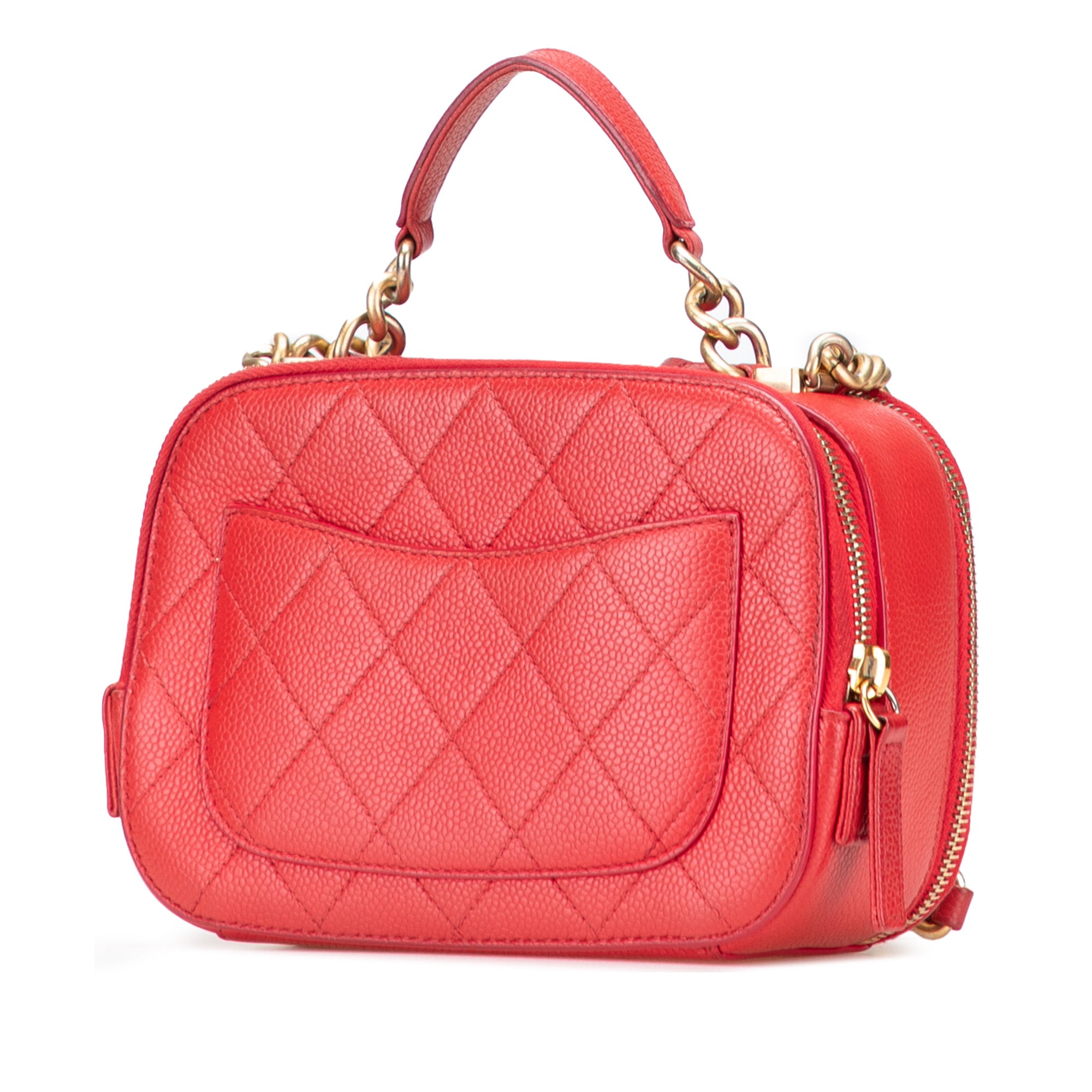 Chanel Small CC Quilted Caviar Top Handle Camera Bag - image 2