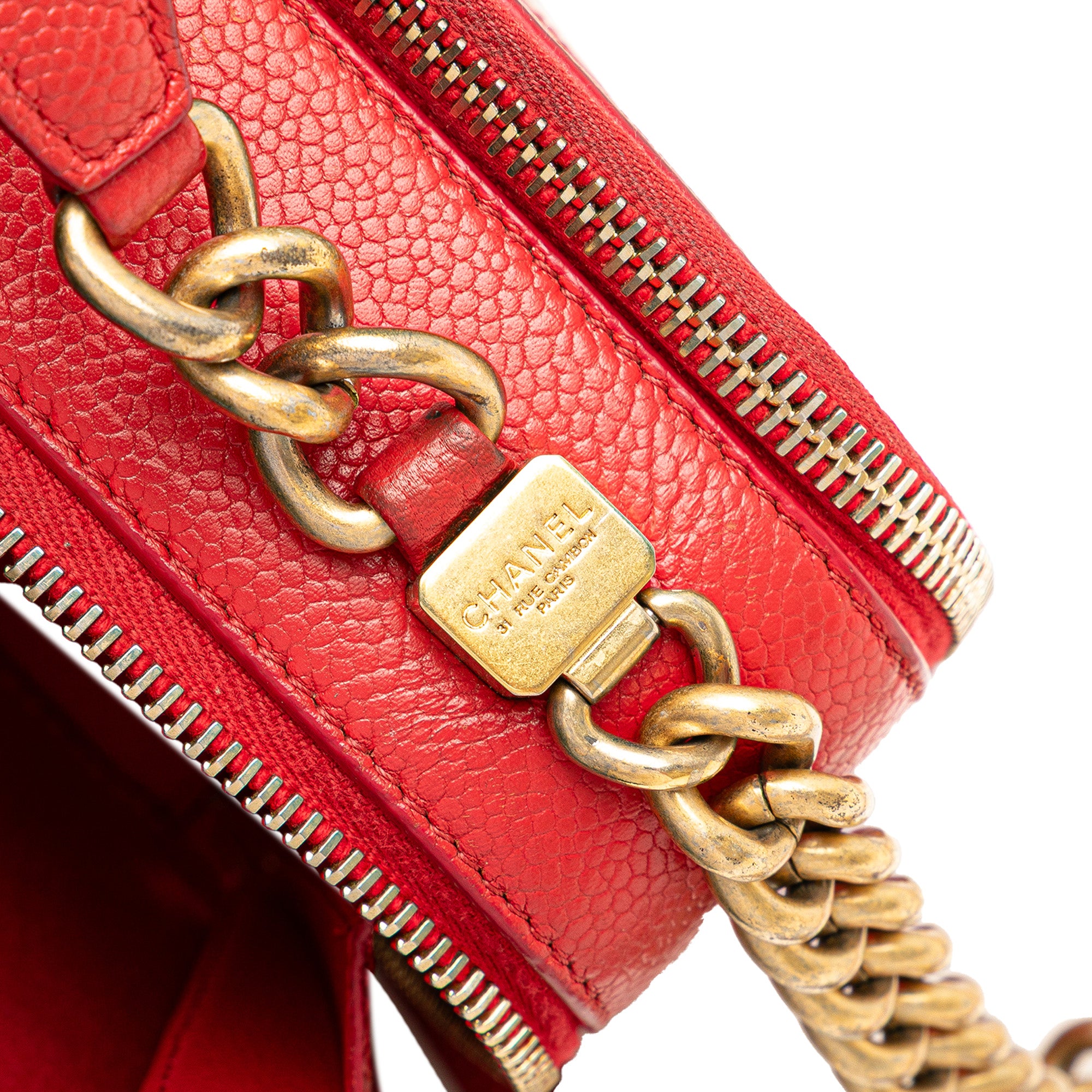 Chanel Small CC Quilted Caviar Top Handle Camera Bag - image 9