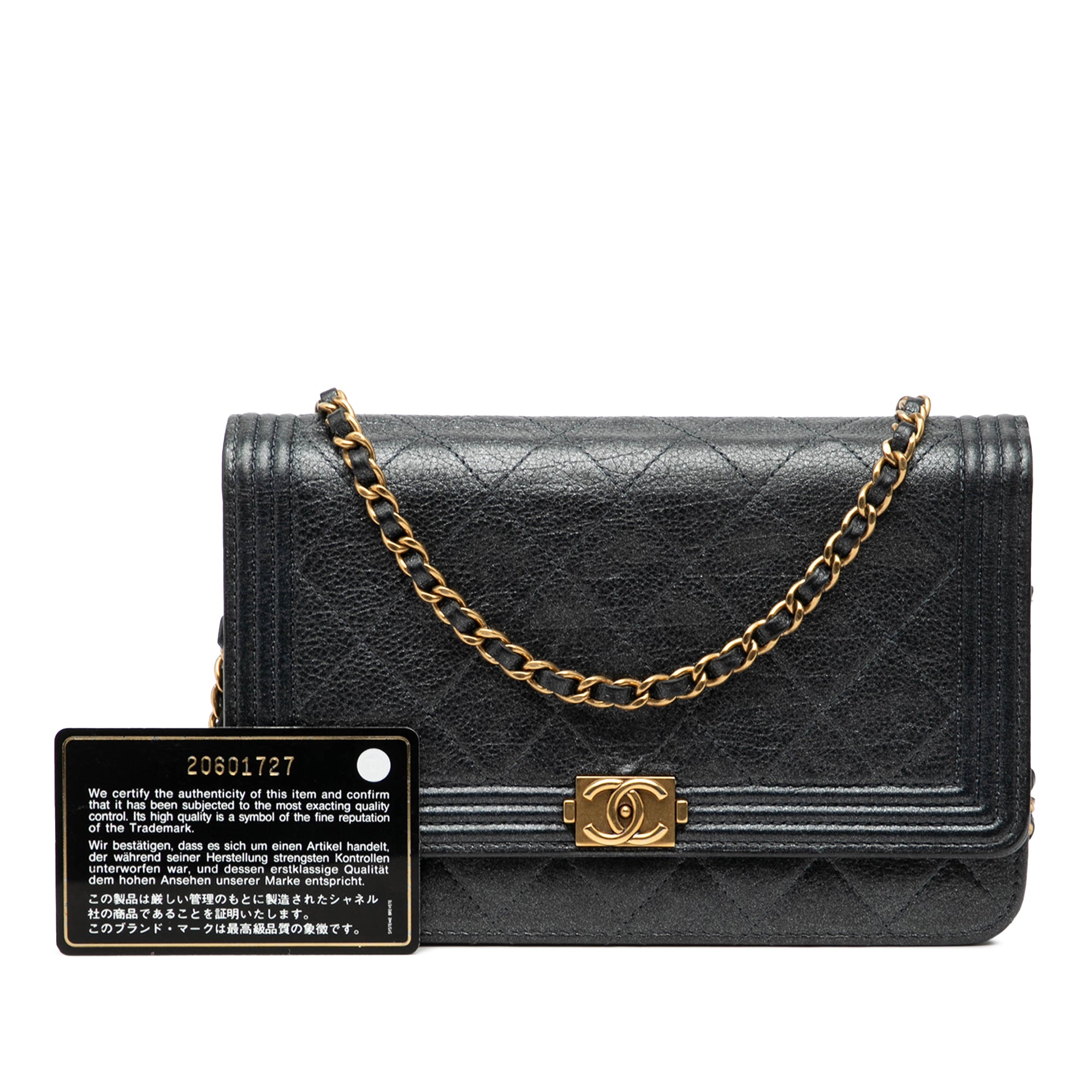 Chanel Quilted Calfskin Boy Wallet on Chain - image 8