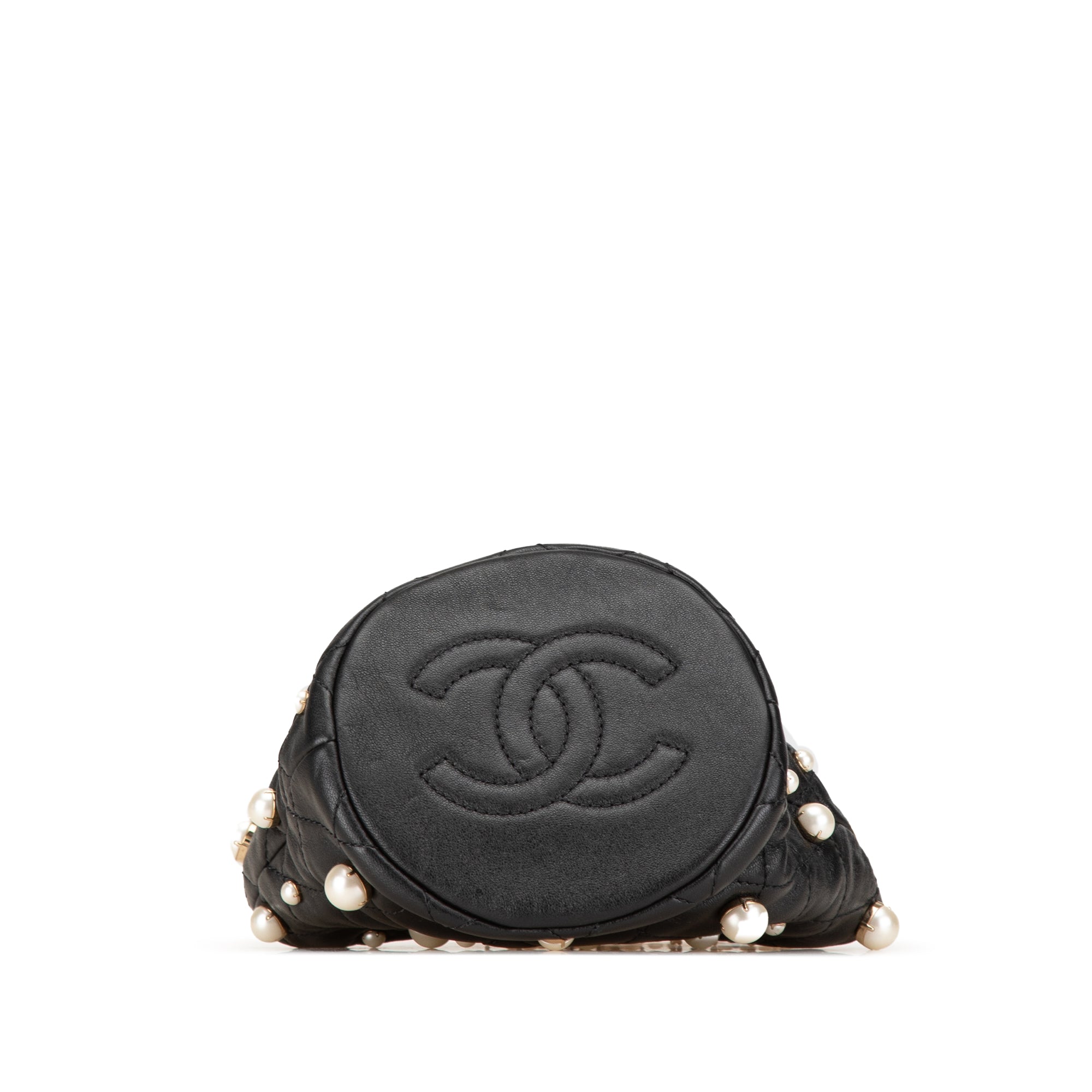 Chanel Mini Calfaskin About Pearls Drawstring Bucket Bag - image 3
