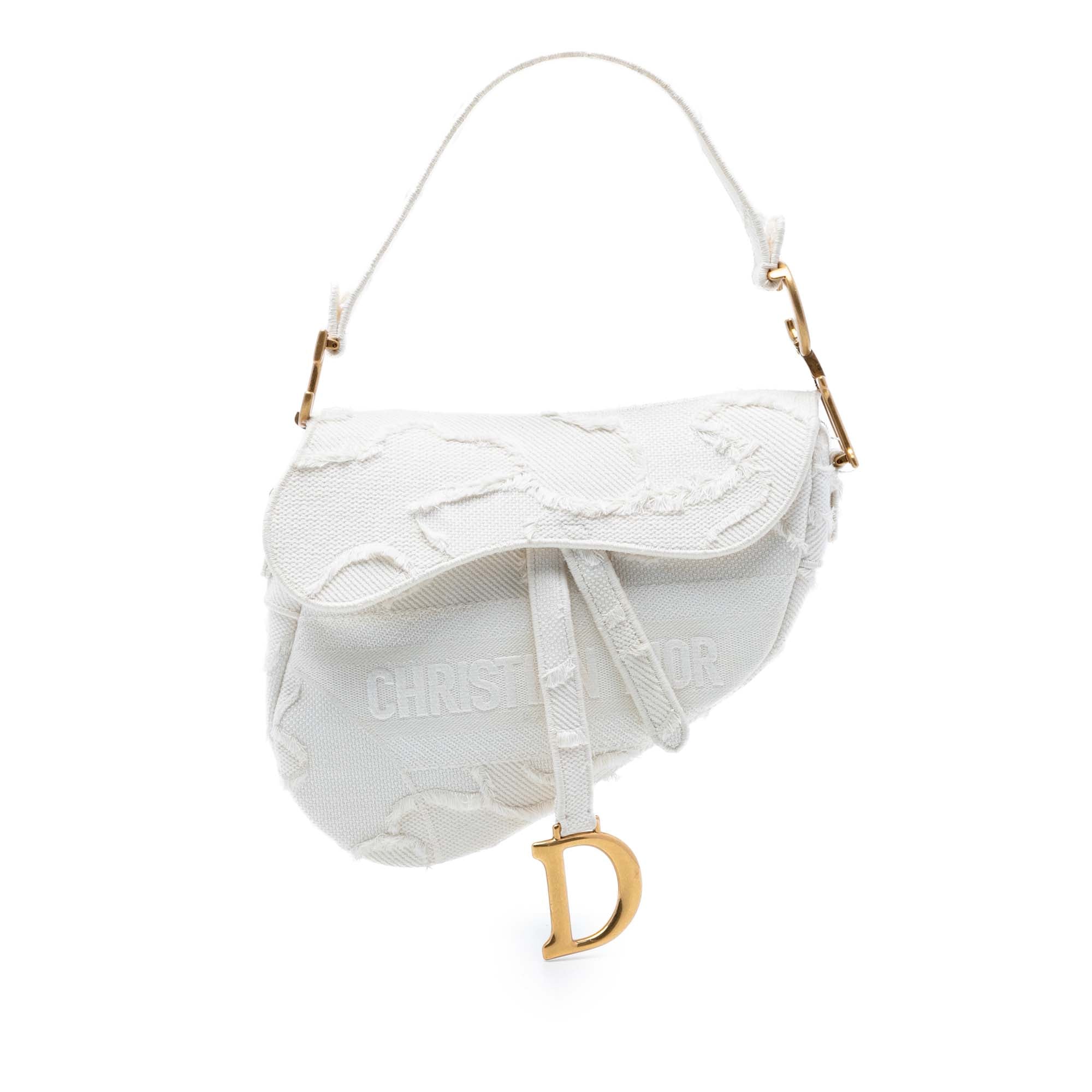 Dior Canvas Embroidered Camouflage Saddle Bag - image 1