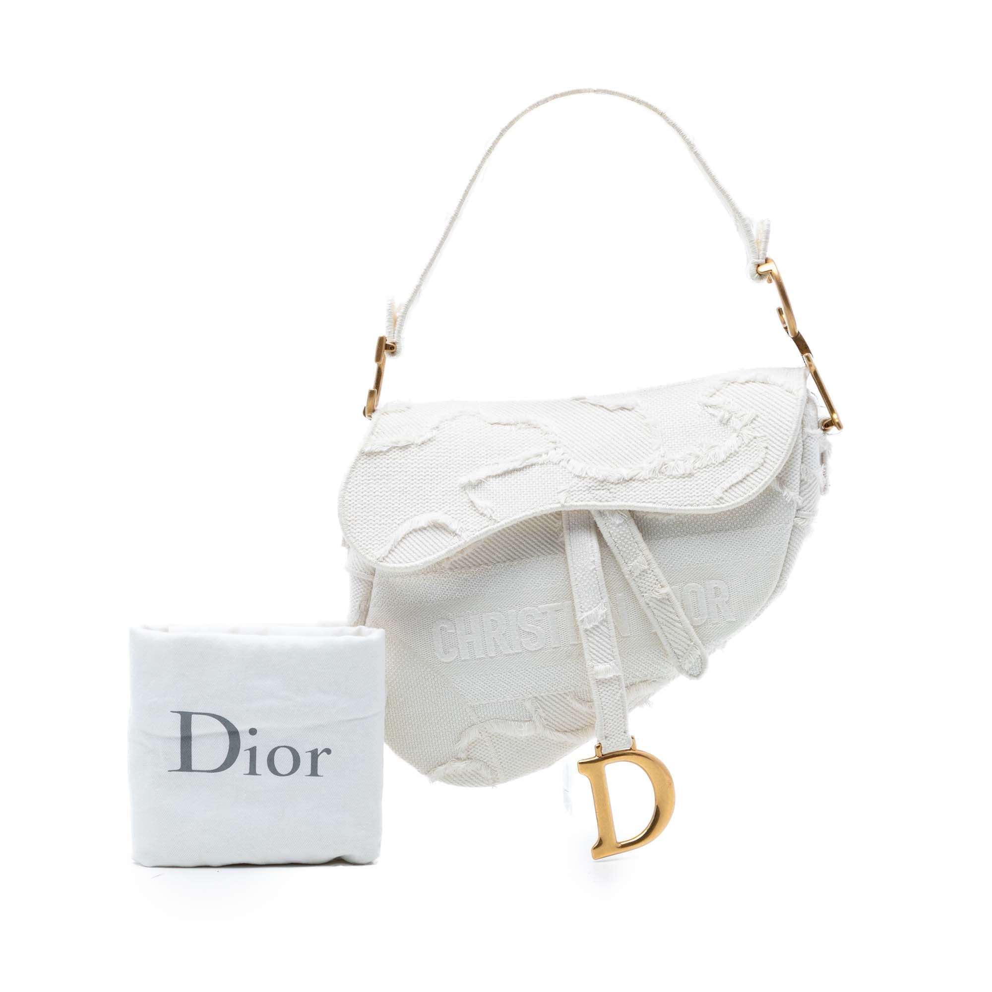 Dior Canvas Embroidered Camouflage Saddle Bag - image 9