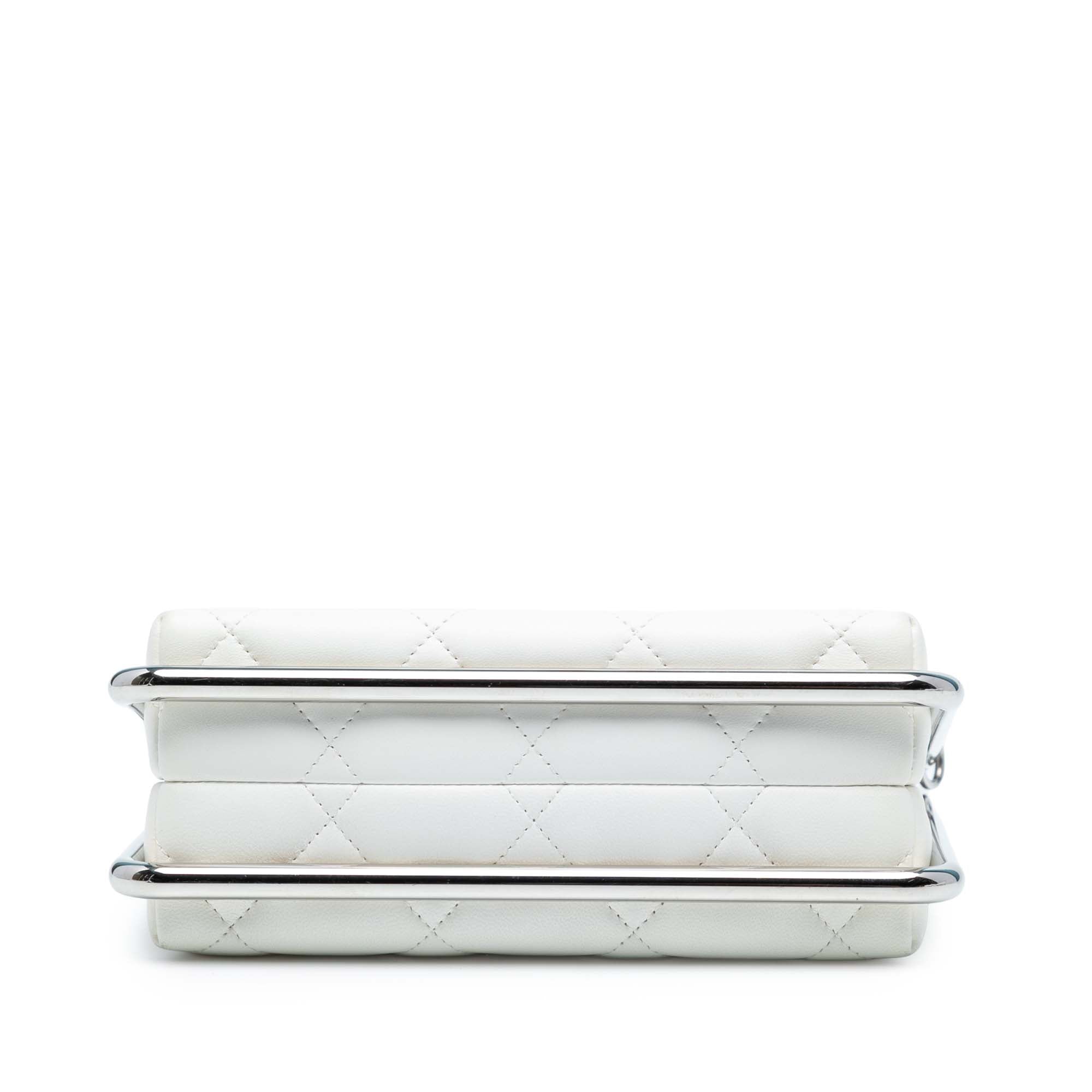 Chanel Quilted Lambskin Metal Bar Convertible Clutch - image 3