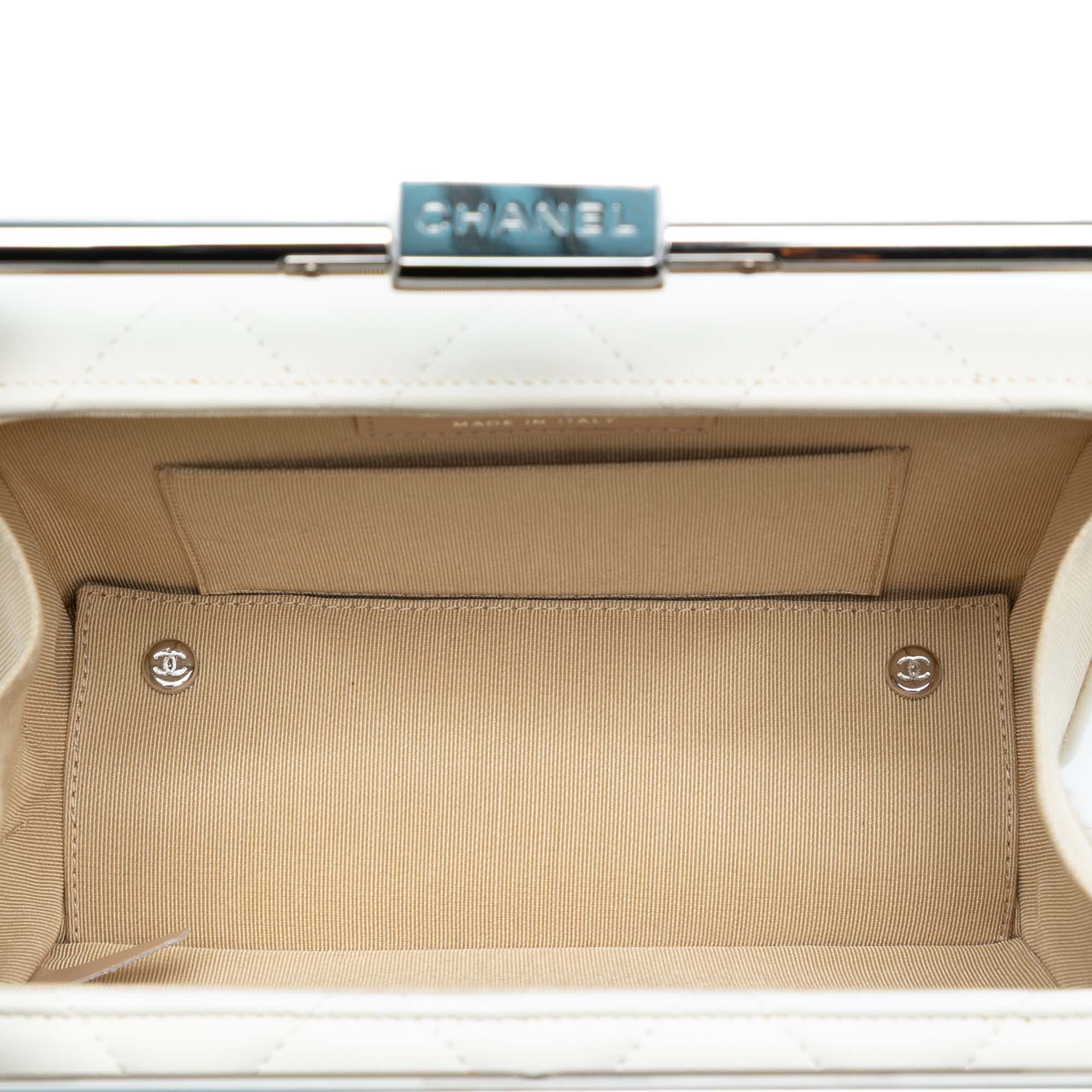 Chanel Quilted Lambskin Metal Bar Convertible Clutch - image 4