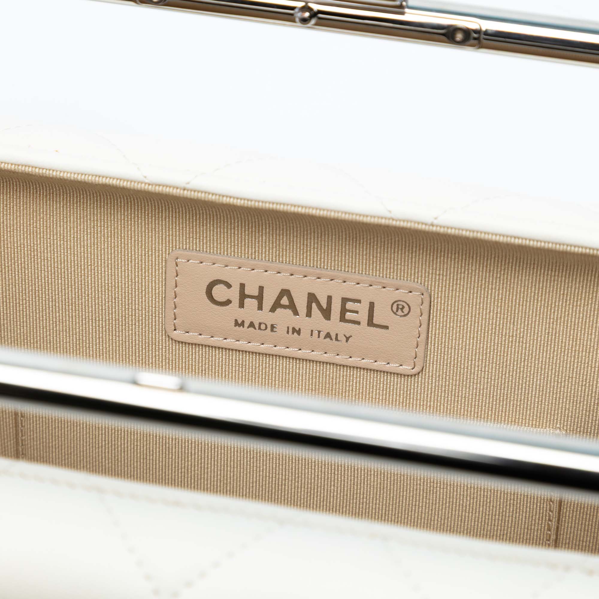 Chanel Quilted Lambskin Metal Bar Convertible Clutch - image 5
