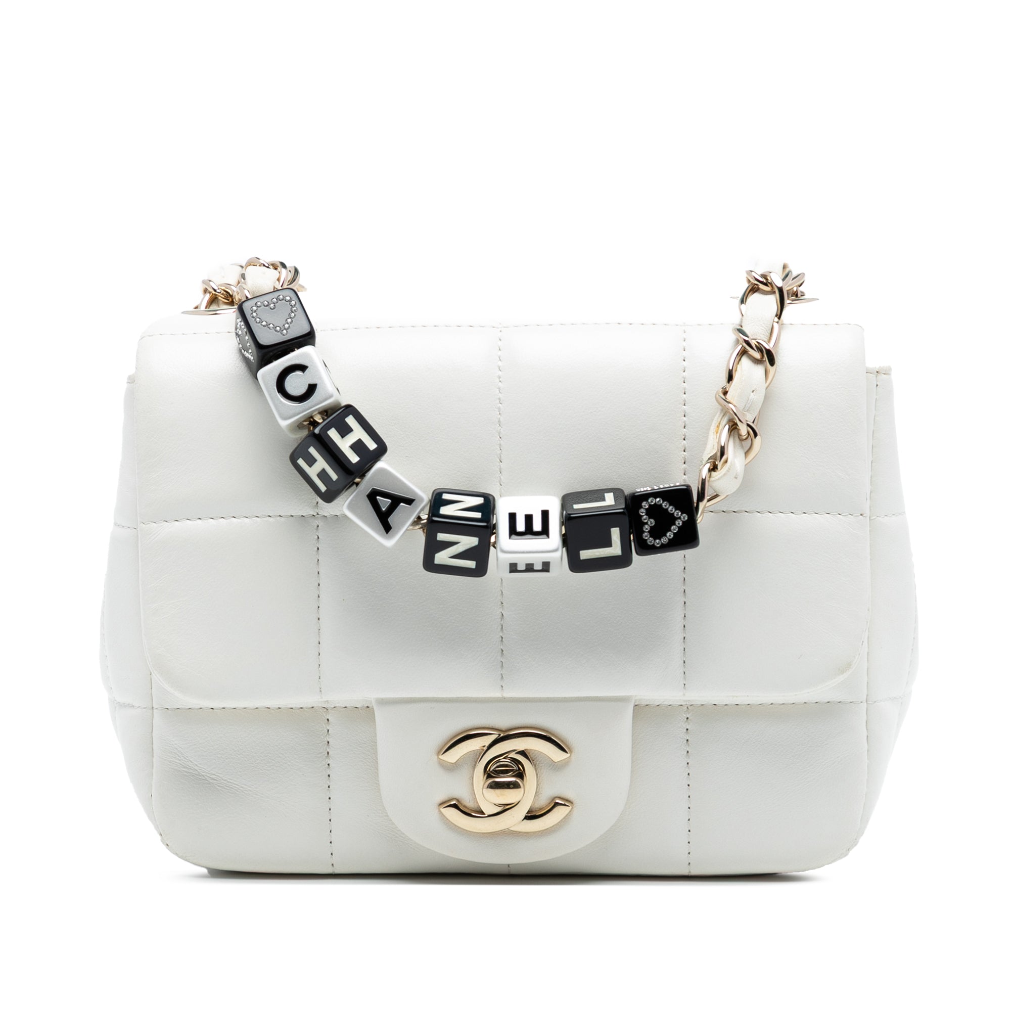 Chanel Mini Quilted Lambskin Resin Crystal Square Monacoco Flap - image 1