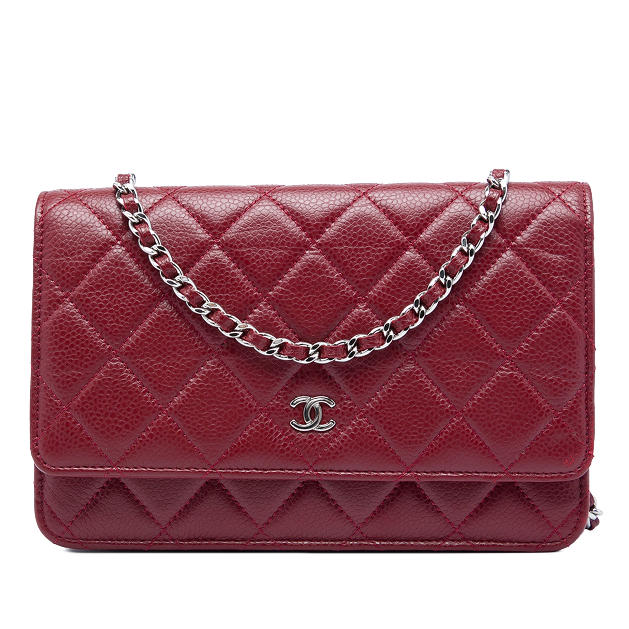 Chanel CC Quilted Caviar Wallet on Chain - image 1
