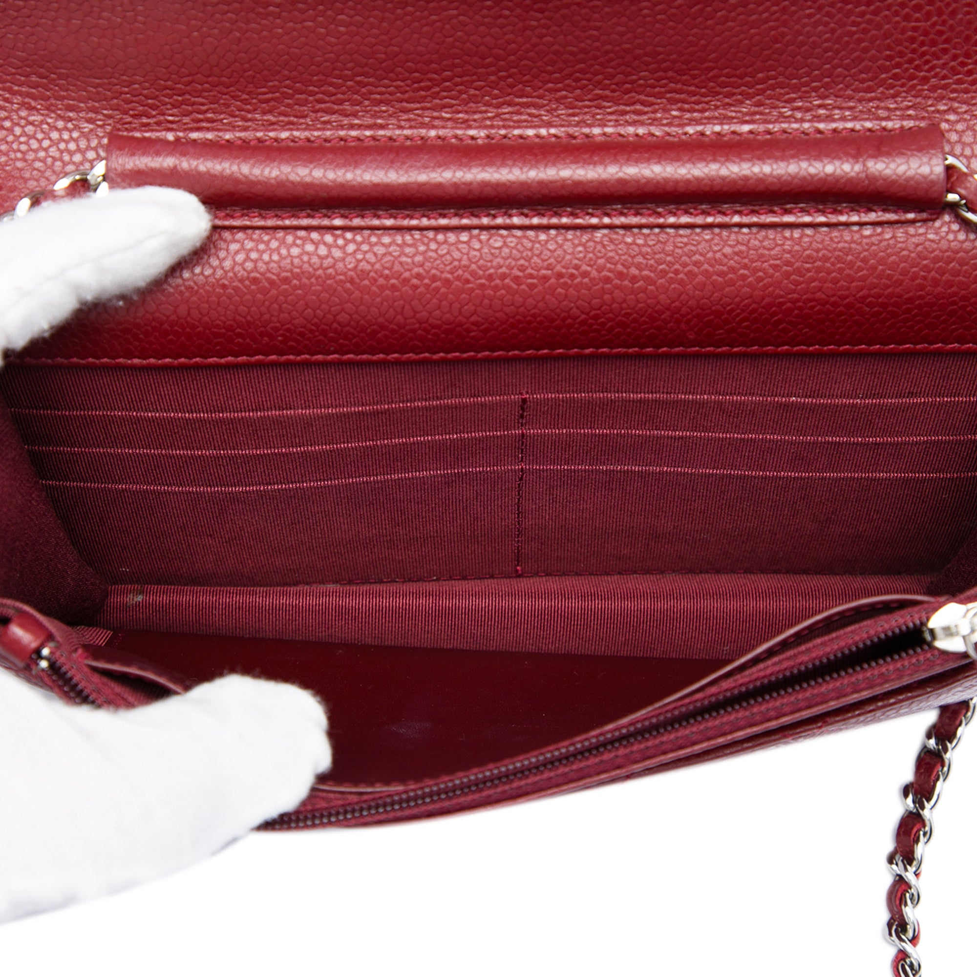 Chanel CC Quilted Caviar Wallet on Chain - image 4