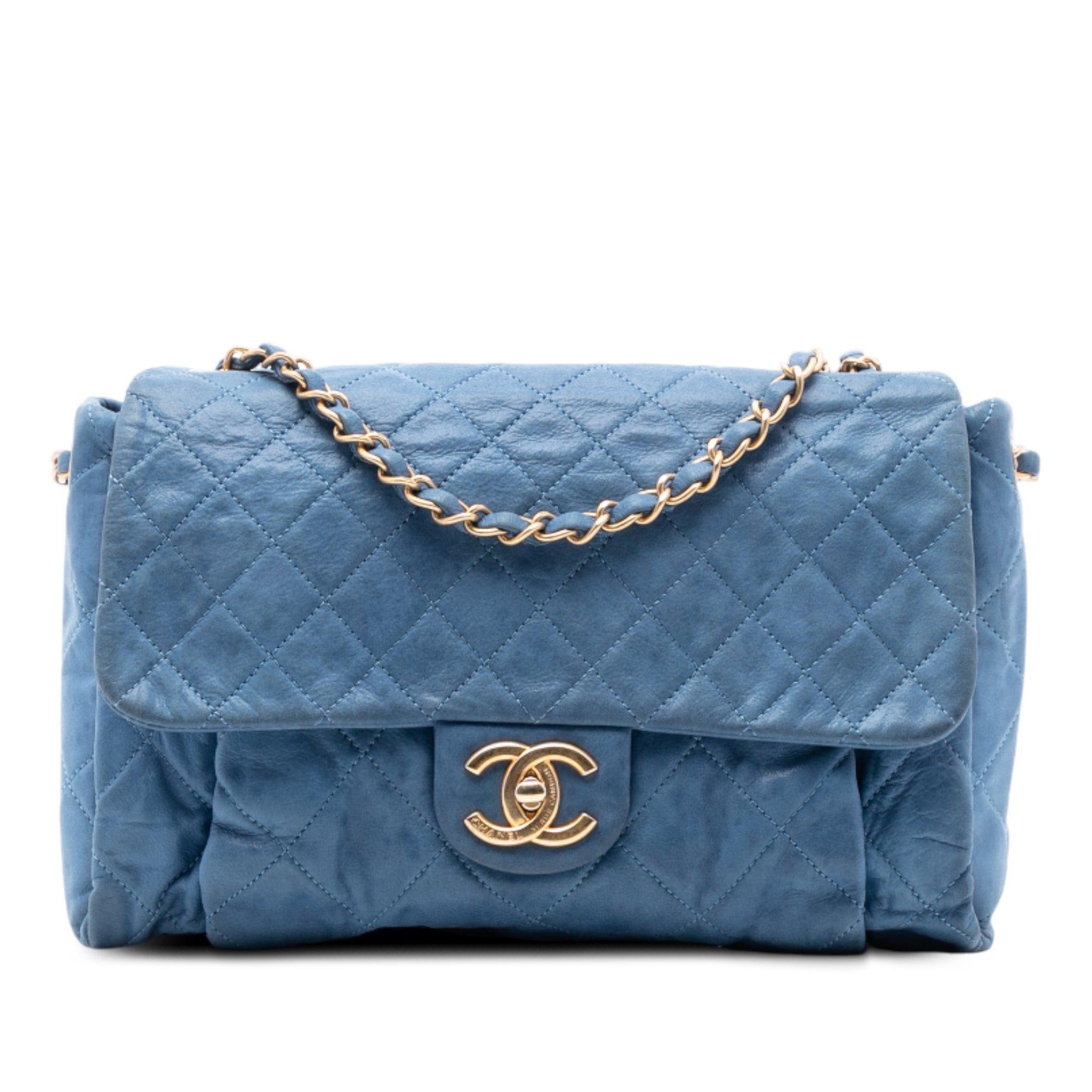 Chanel Large Quilted Iridescent Calfskin Chic Quilt Flap - image 1
