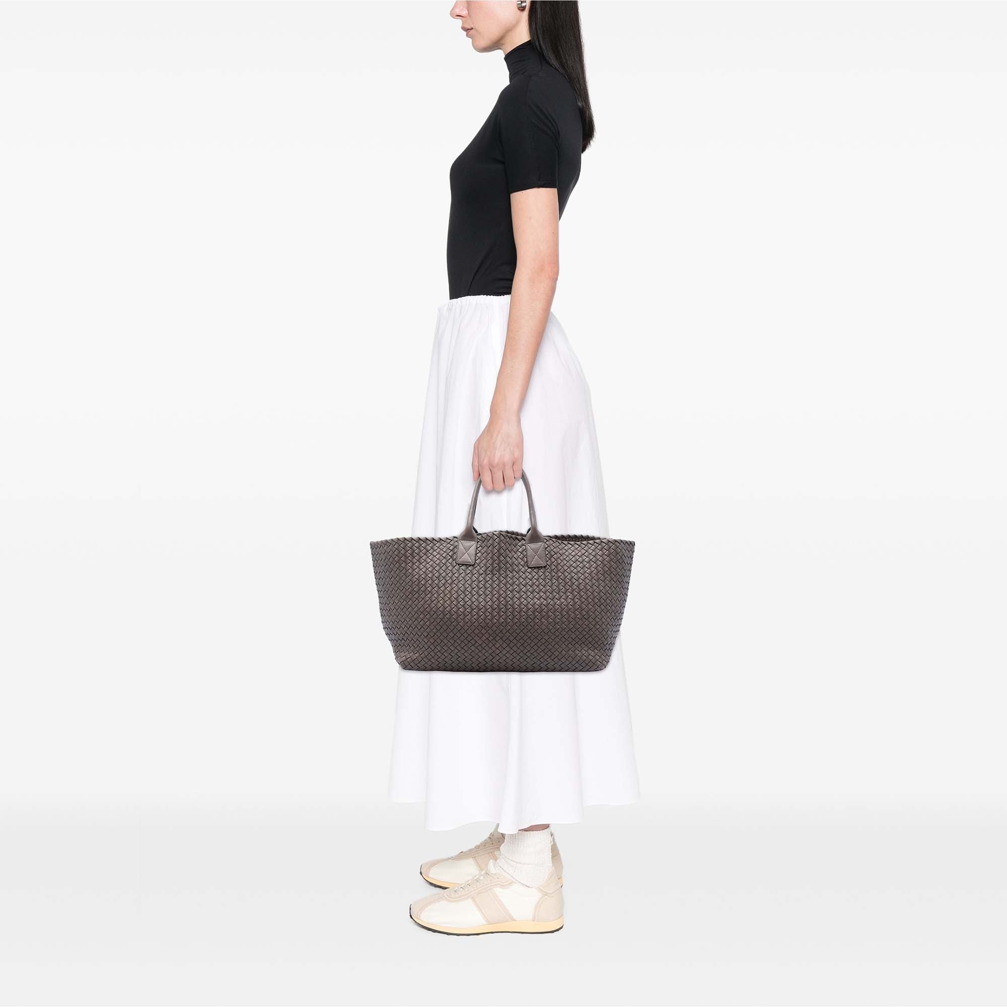 Bottega Veneta Large Lambskin Intreccio Cabat Tote - image 5