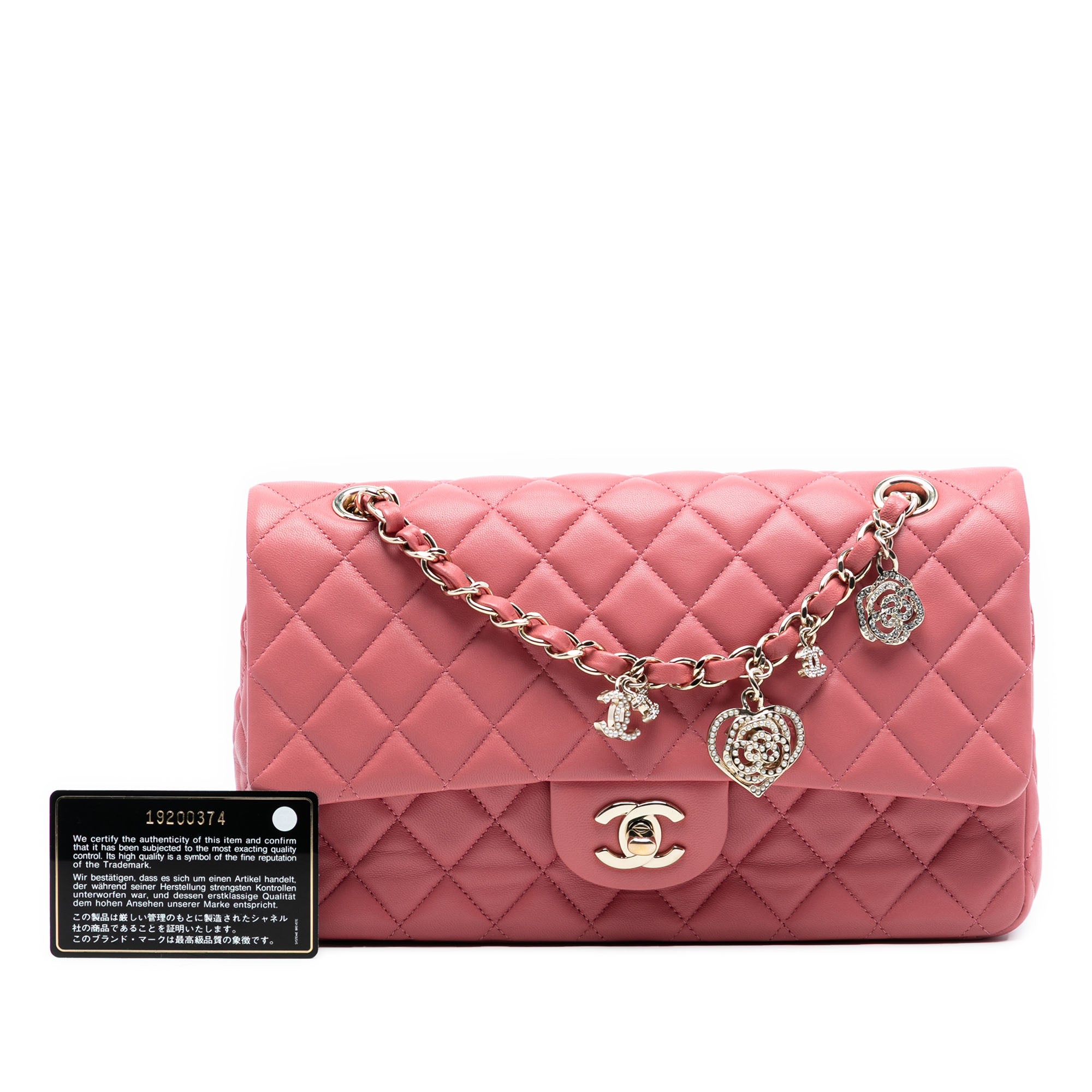 Chanel Medium Classic Lambskin Valentines Heart Charms Single Flap - image 8