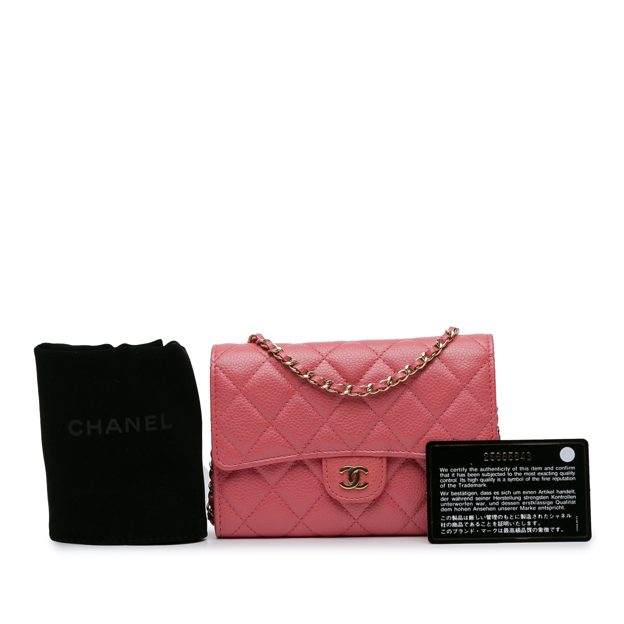 Chanel Mini Classic Caviar Flap Wallet on Chain - image 7