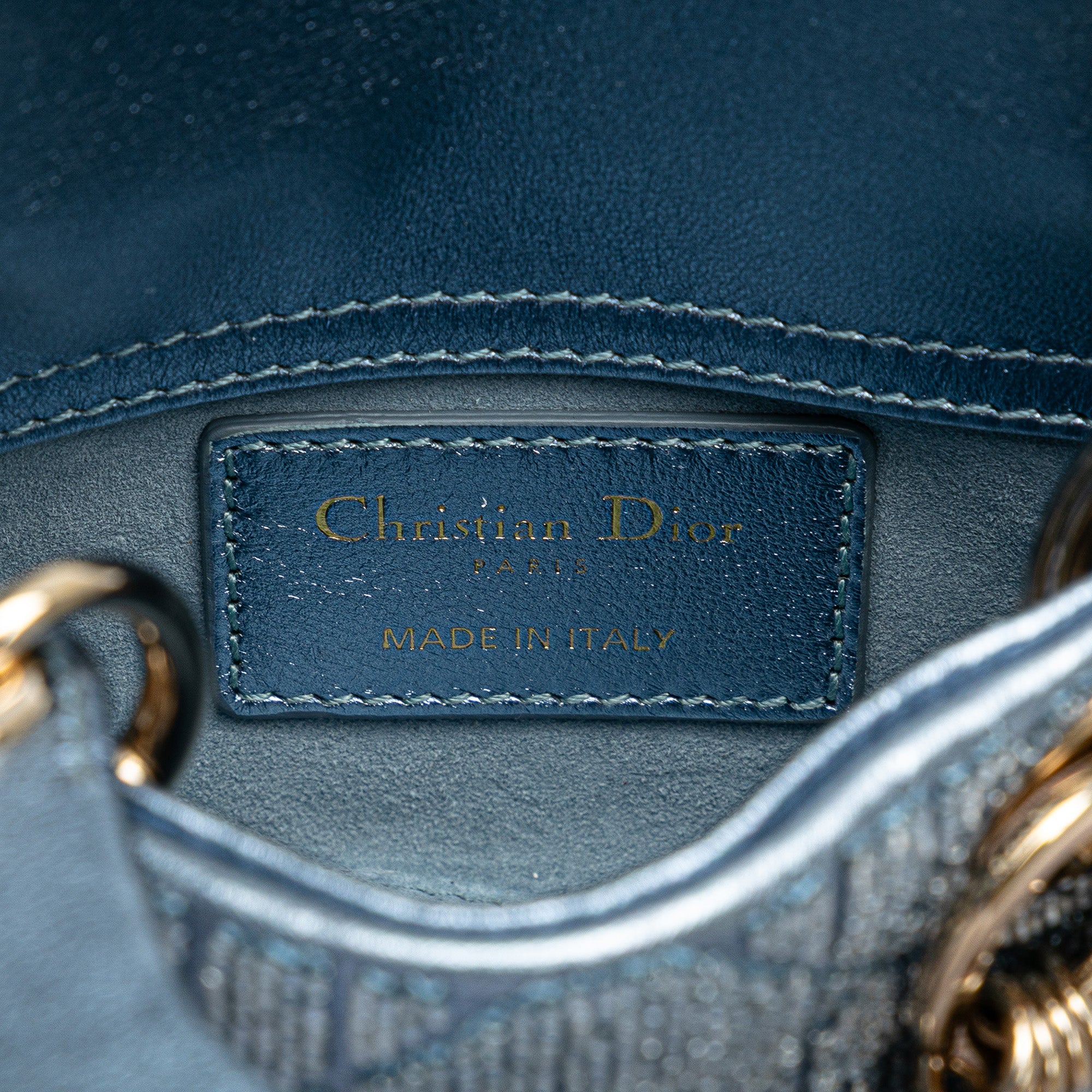 Dior Micro Metallic Calfskin Cannage Beaded Lady Dior - image 5