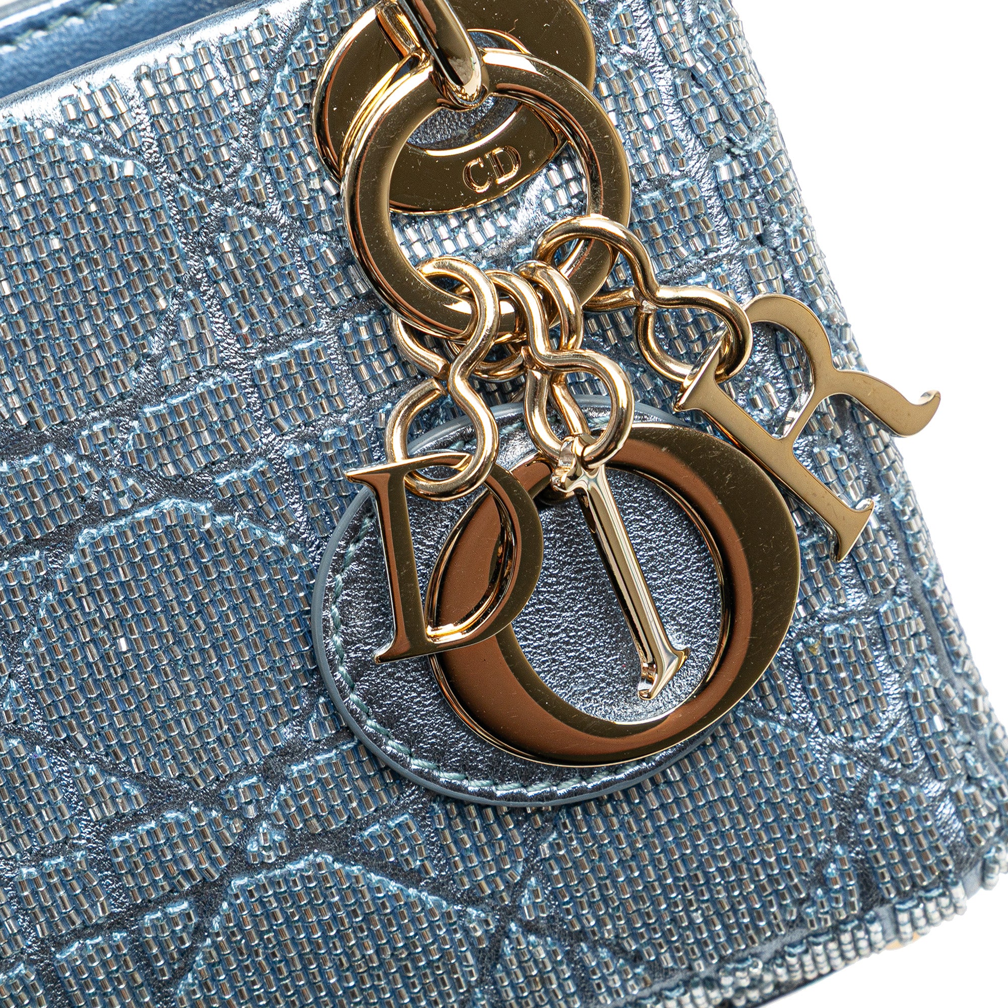 Dior Micro Metallic Calfskin Cannage Beaded Lady Dior - image 7