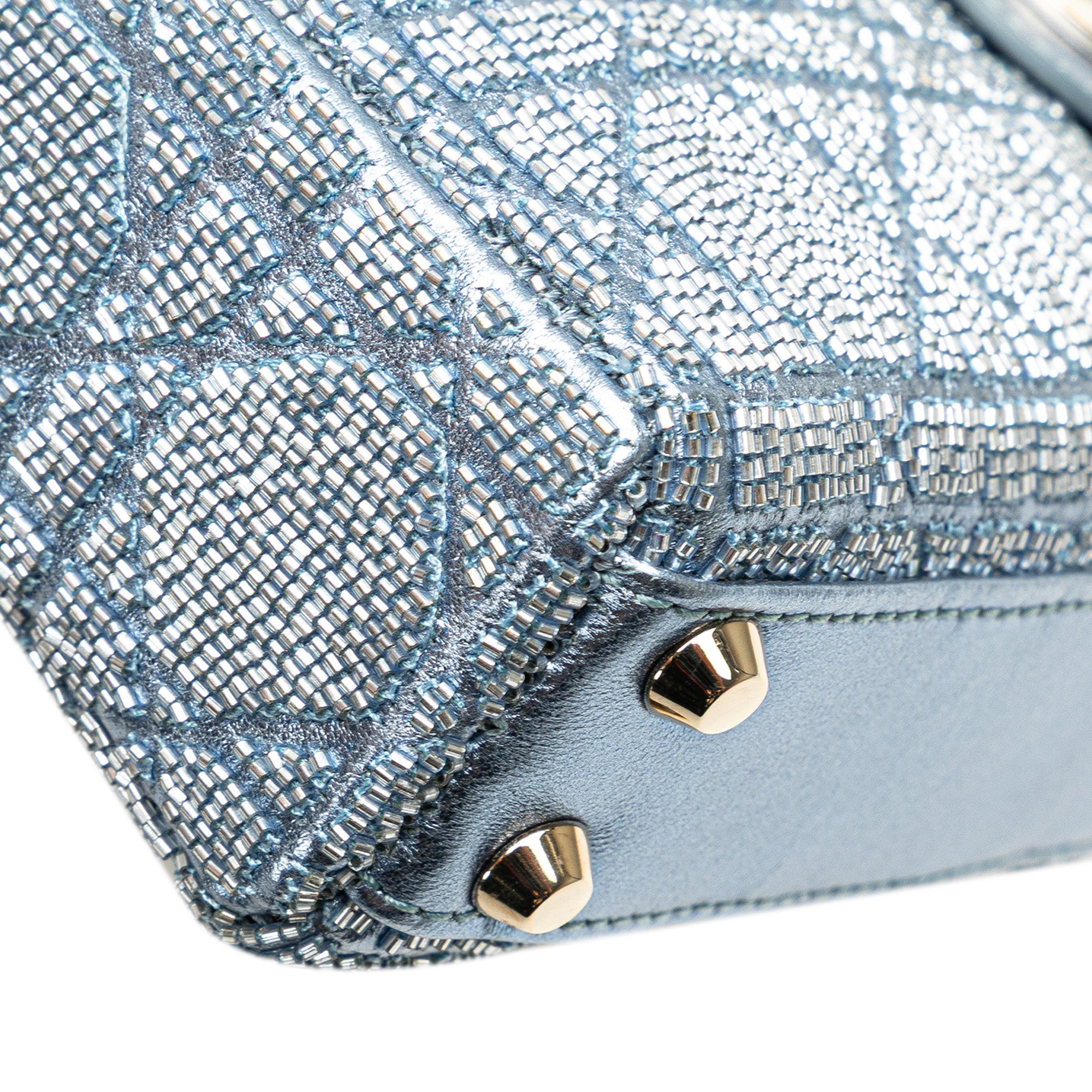 Dior Micro Metallic Calfskin Cannage Beaded Lady Dior - image 8